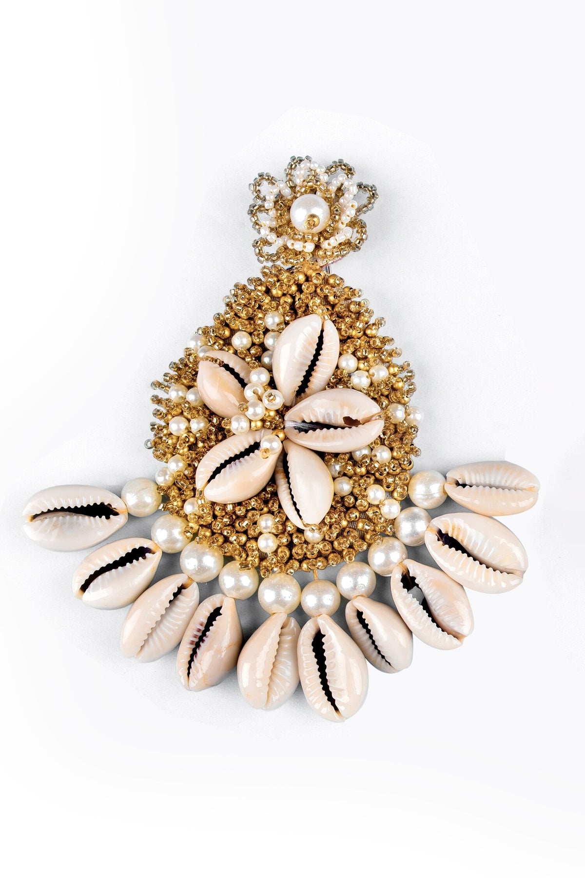 Shell Floral Embellished Earrings