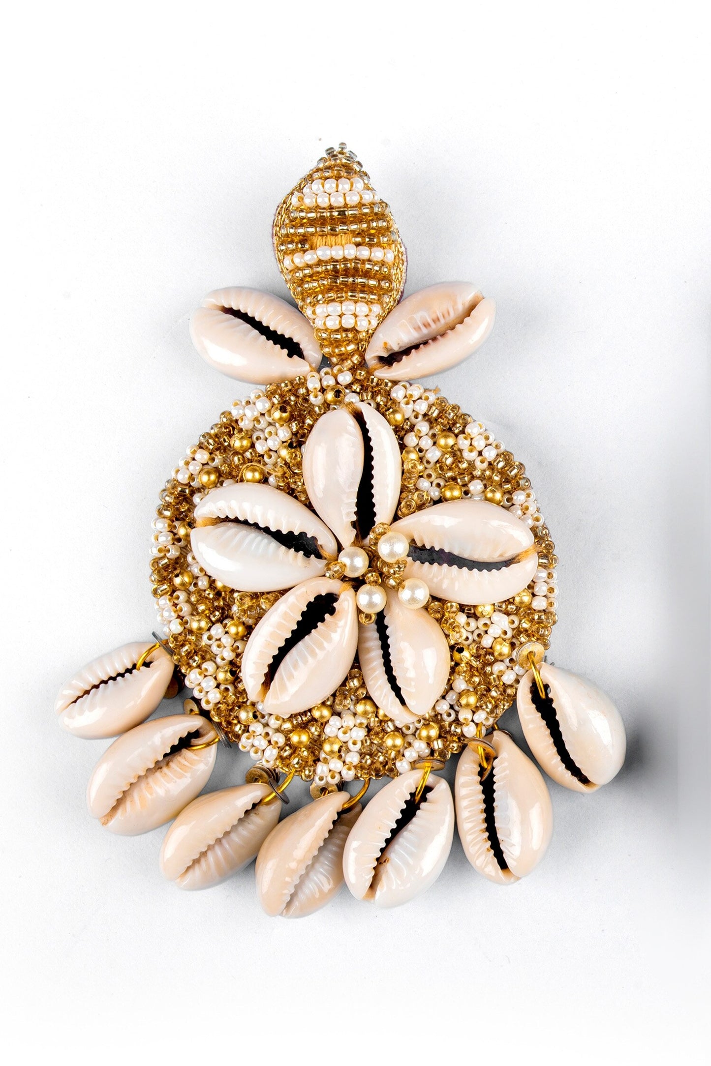 Shell Floral Embellished Earrings
