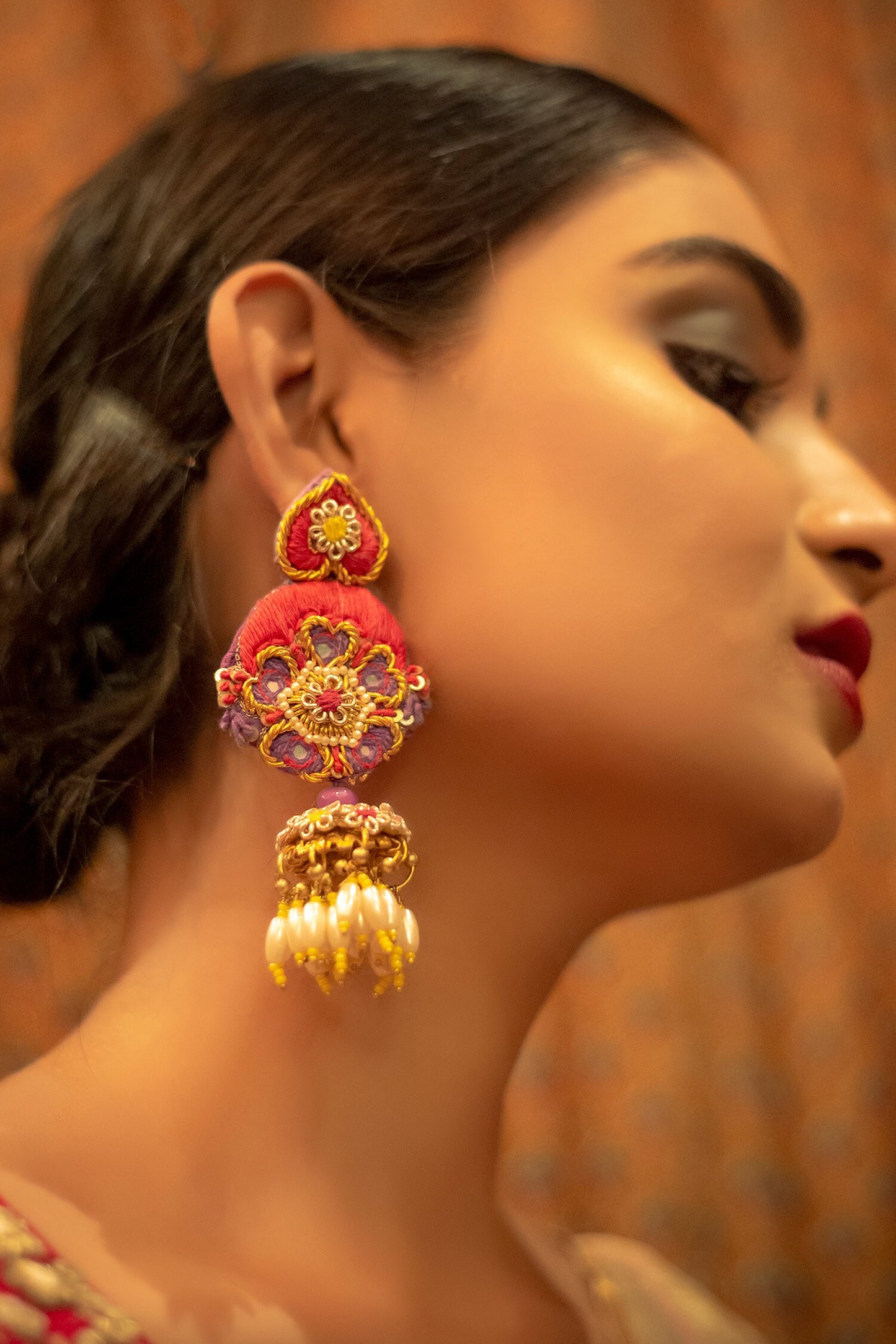 Hand Embroidered Jhumkas