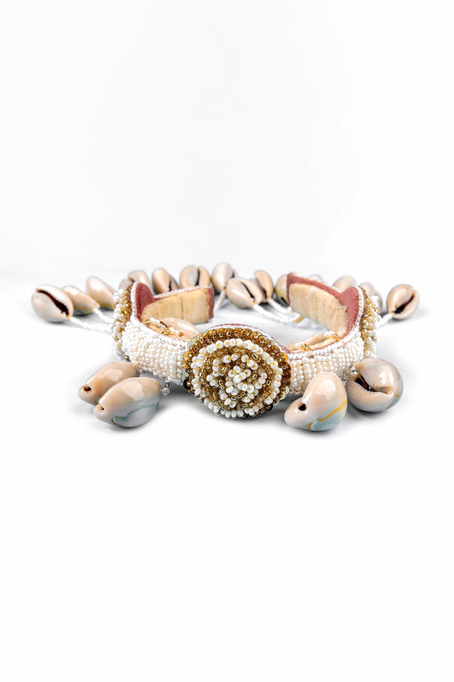 Embellished Shell Tassel Bangles Set of 2