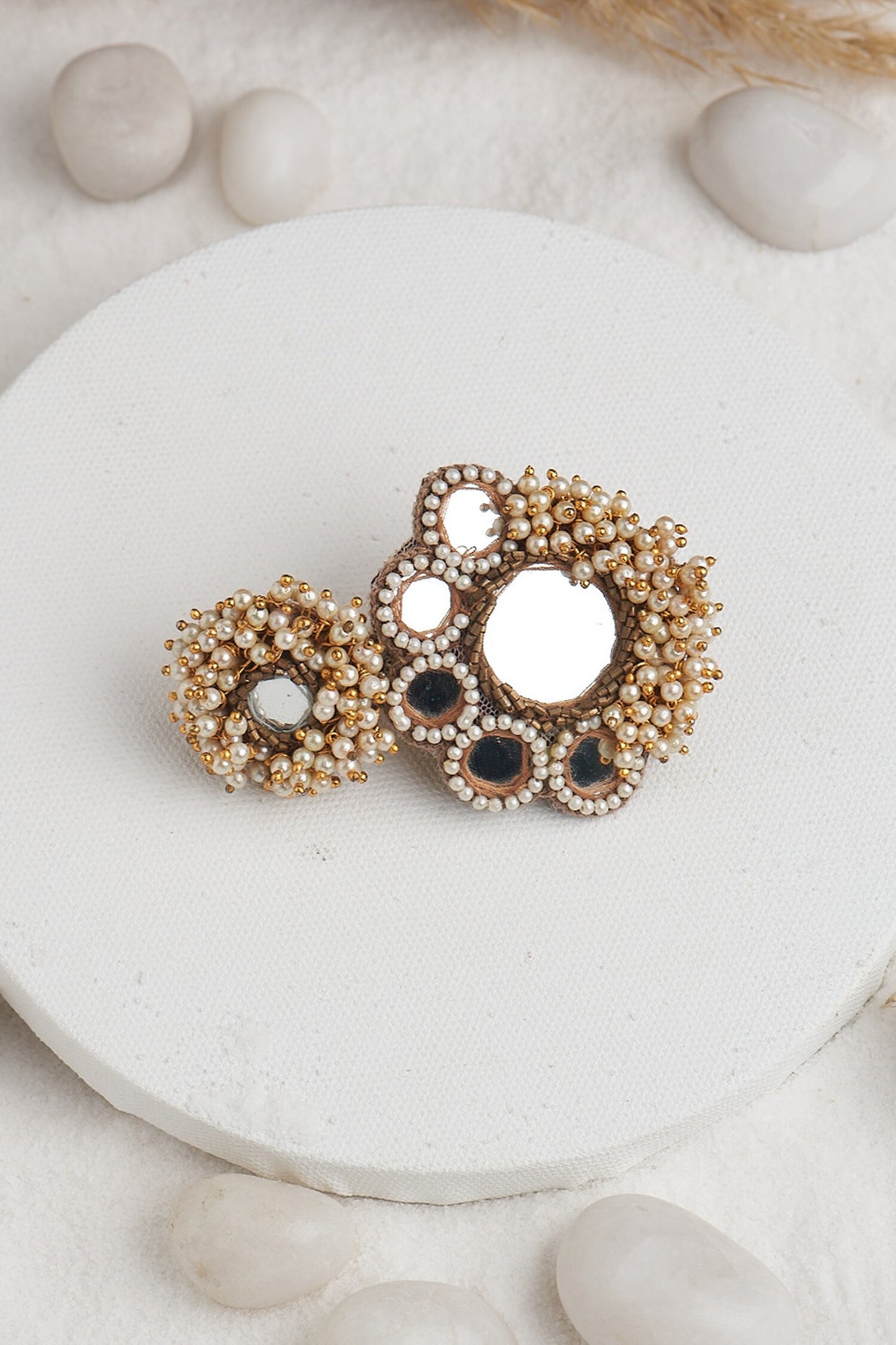 Mirror & Pearl Work Ring