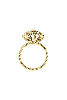 Two-Tone Finish Round-Shaped Diamond 3D Ring
