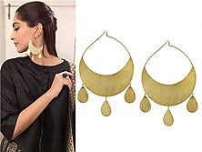 Matte gold finish chand bali hook earrings