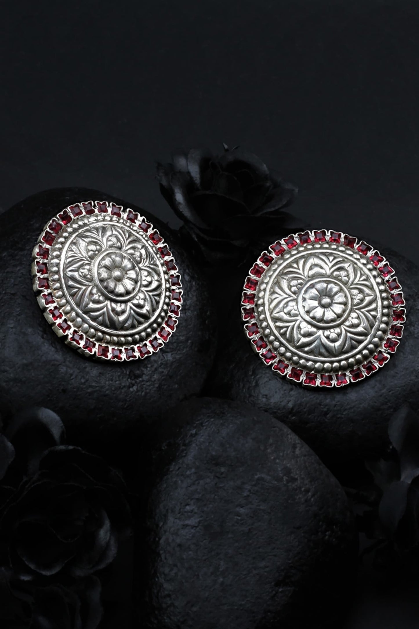 Carved Stud Earrings