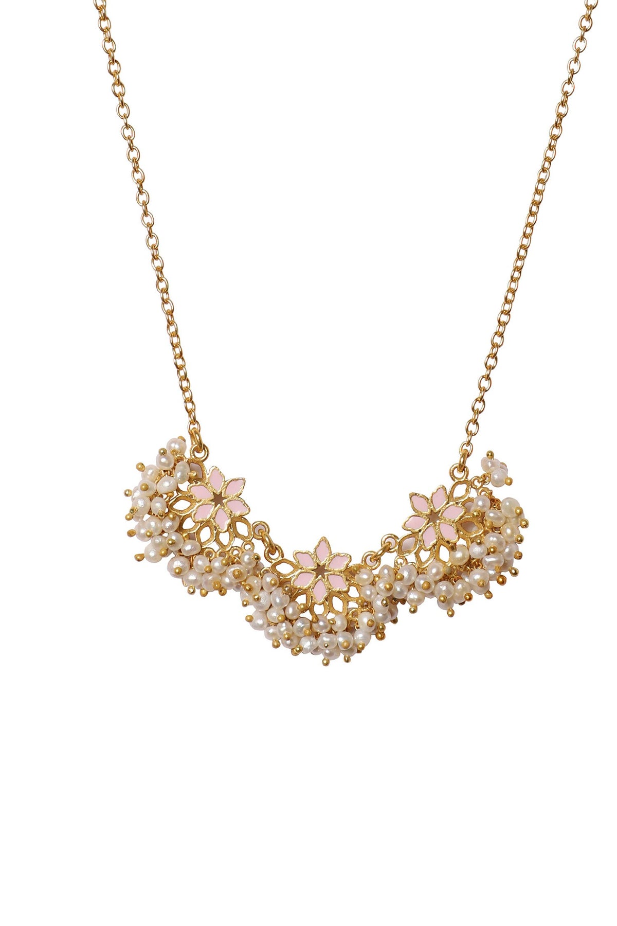 Bead Floral Pendant Necklace