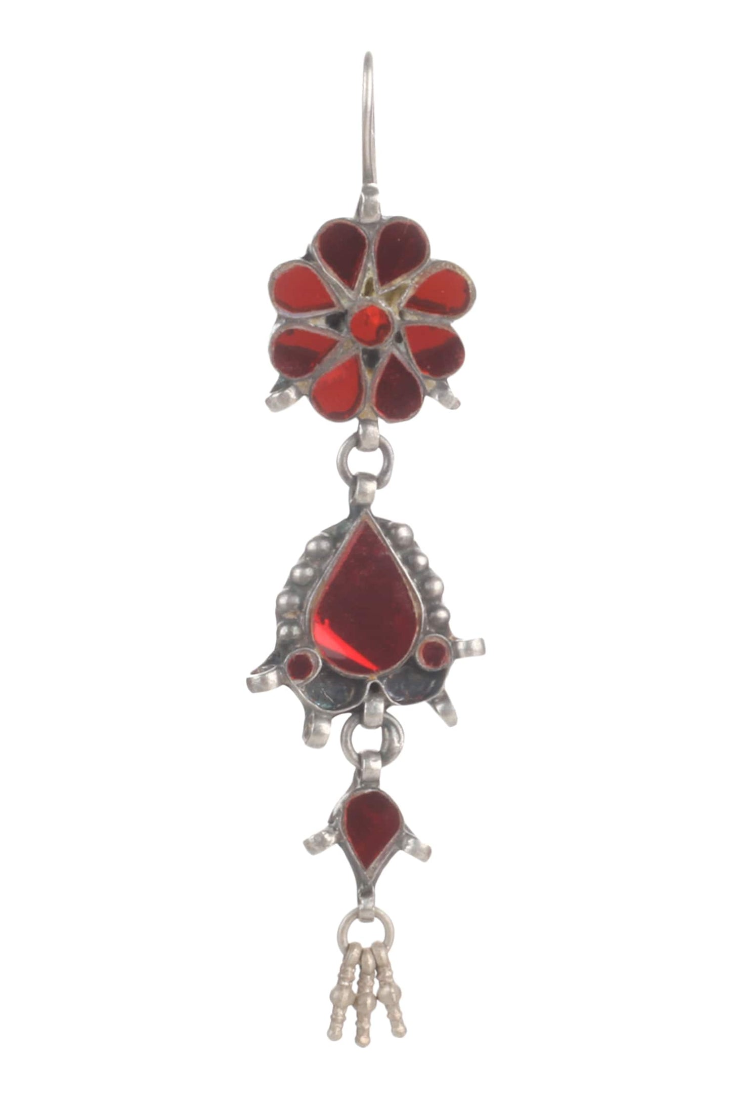 Handmade Floral Glass Stone Danglers
