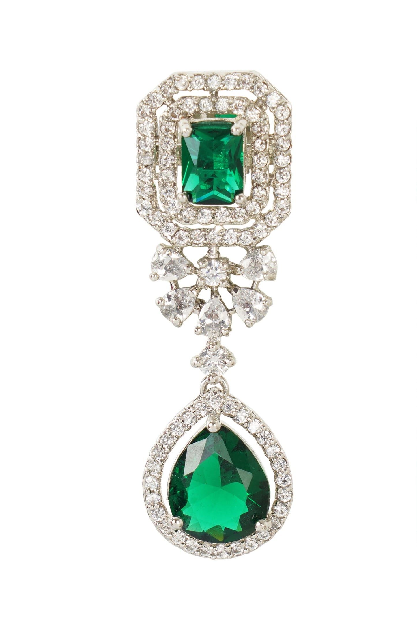 Geometric Teardrop Crystal Necklace Set
