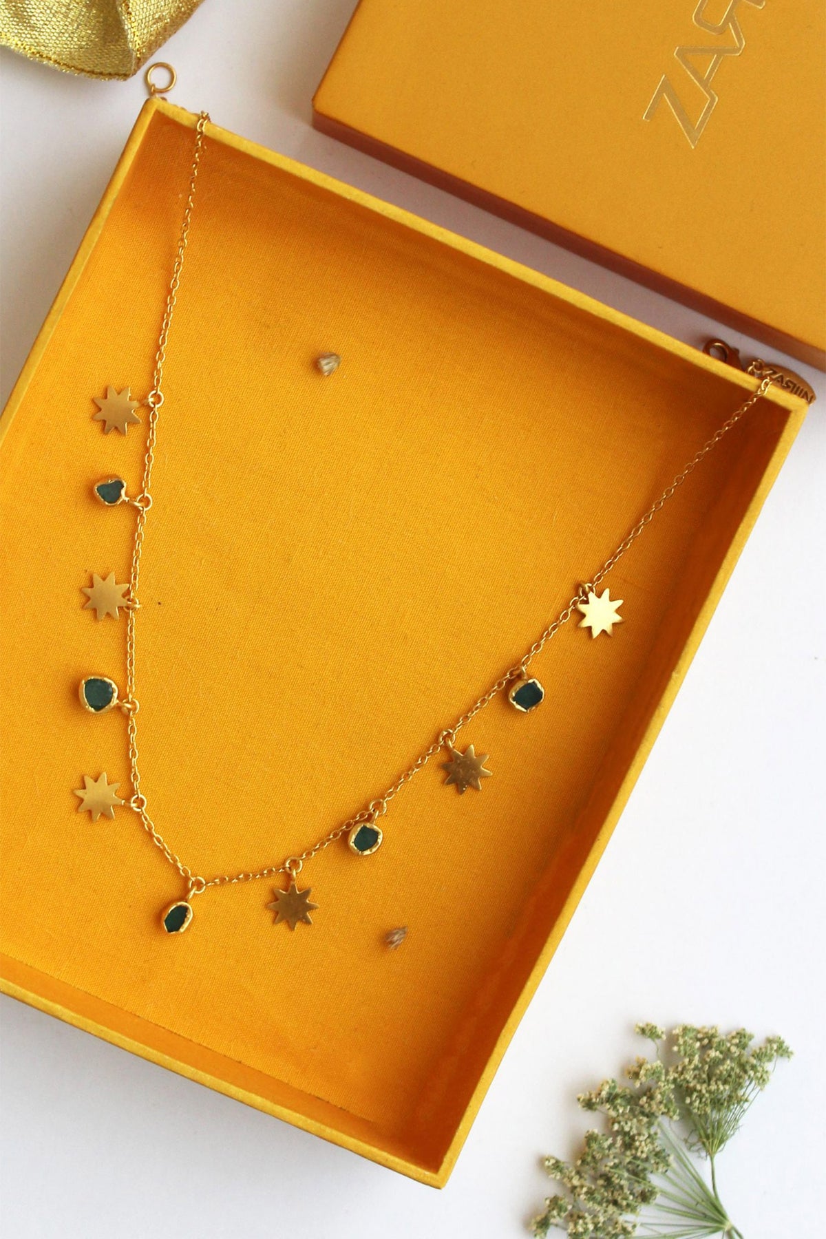 Studded Pendant Charm Necklace