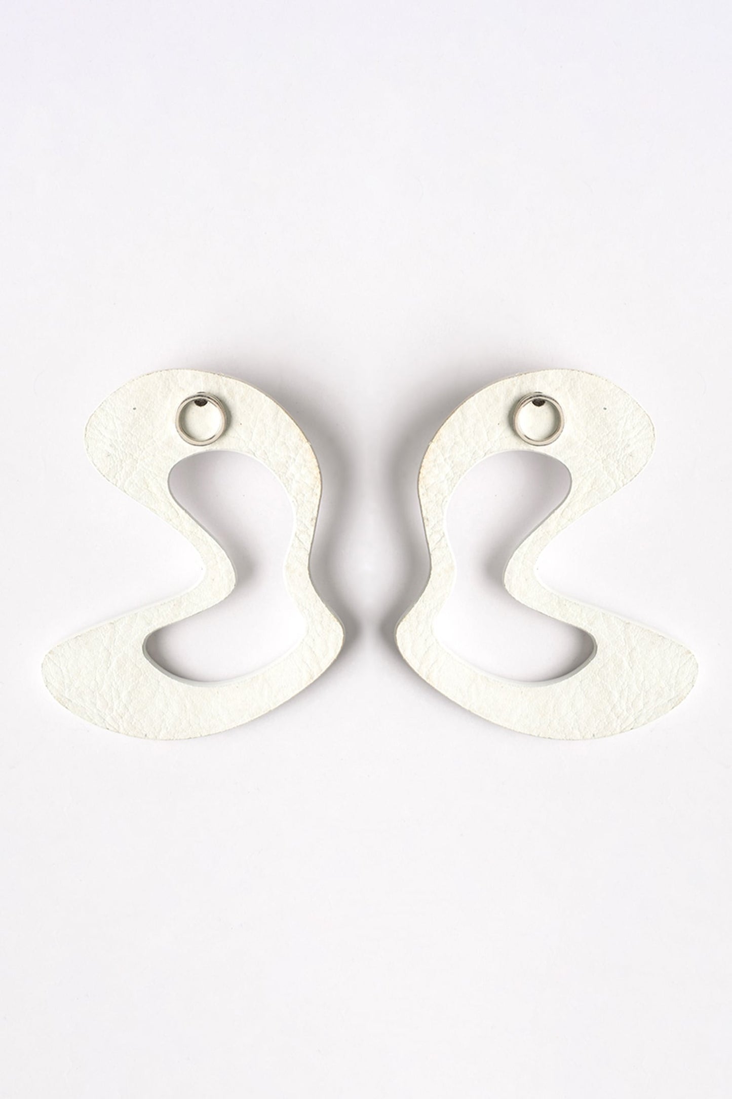 White Abstract Stud Earrings