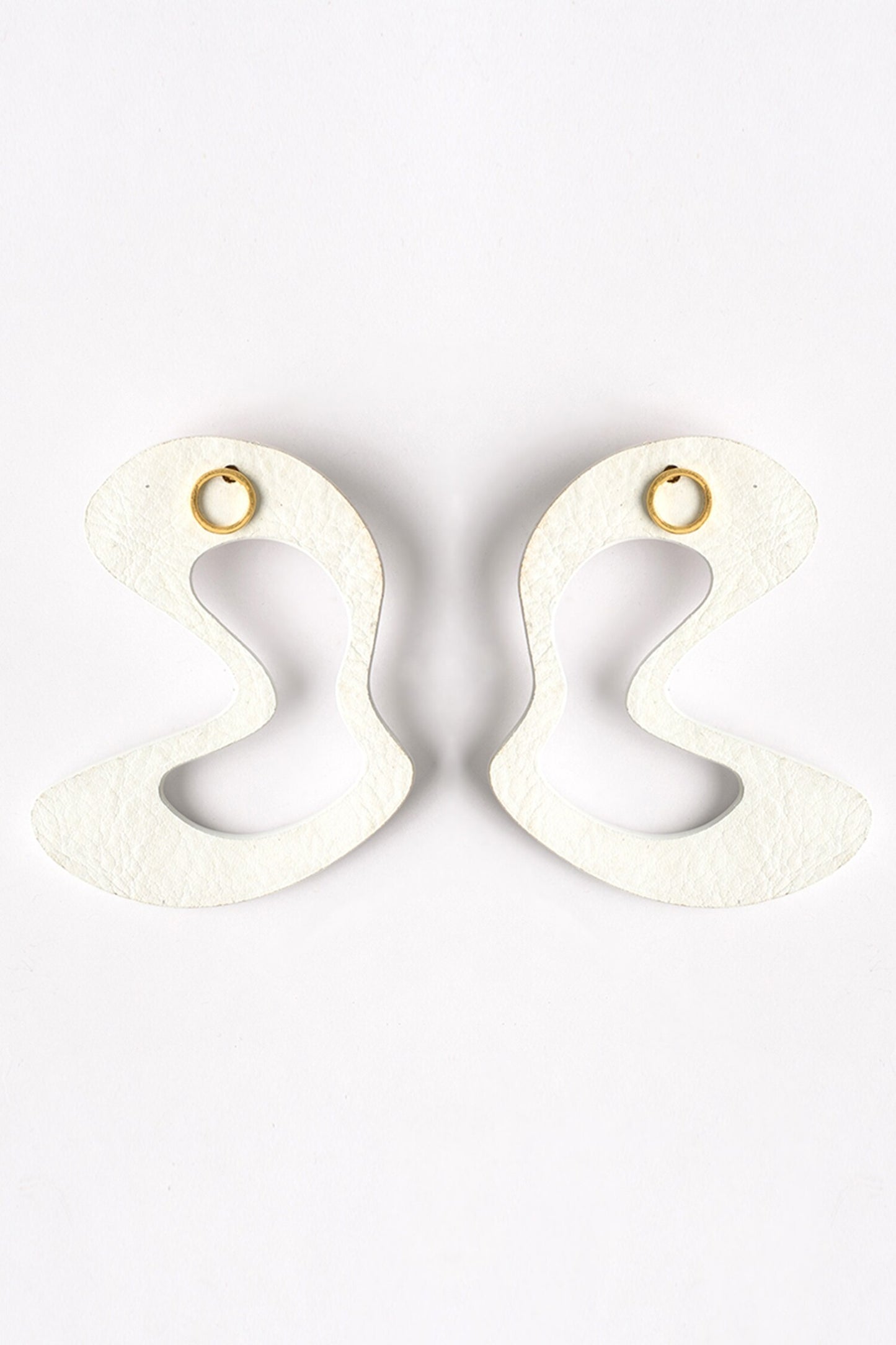 White Abstract Stud Earrings