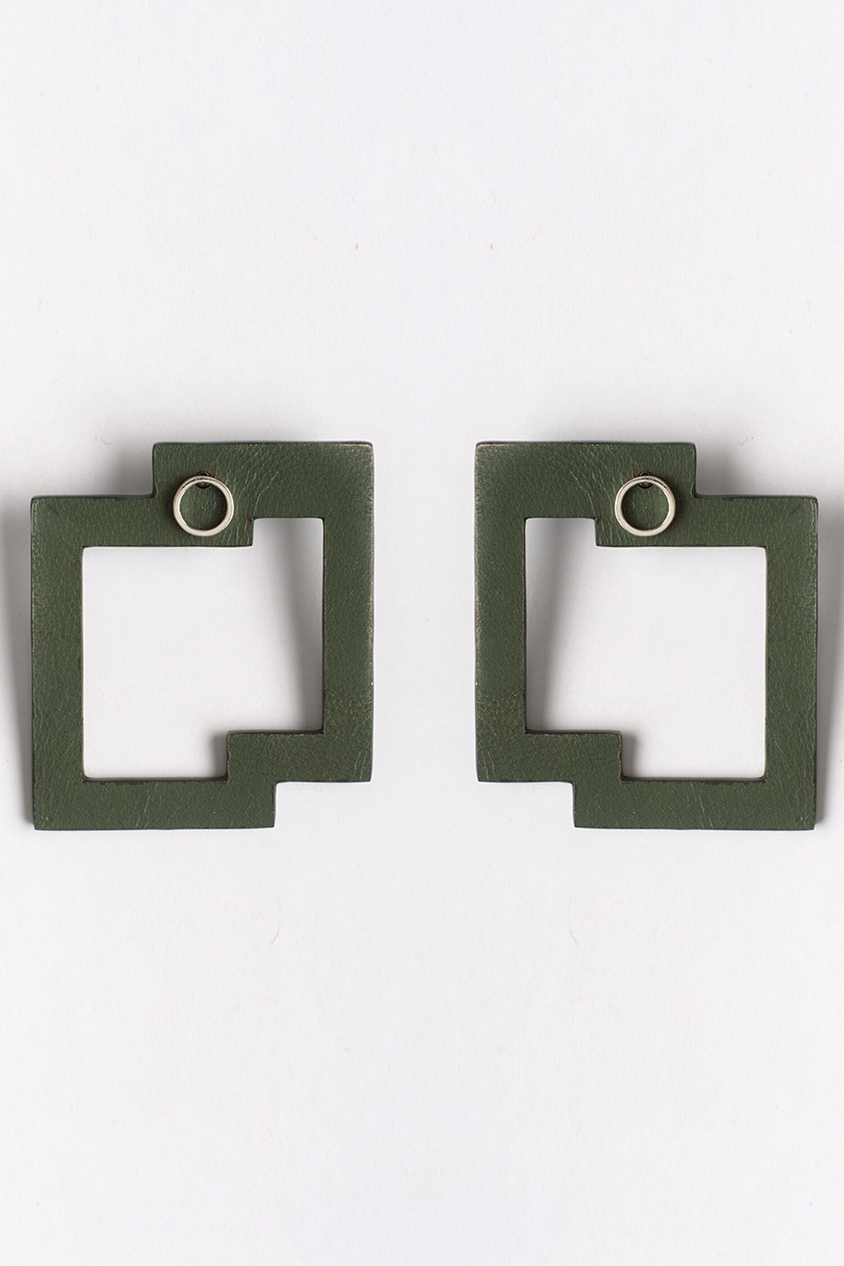 Green Cutout Stud Earrings