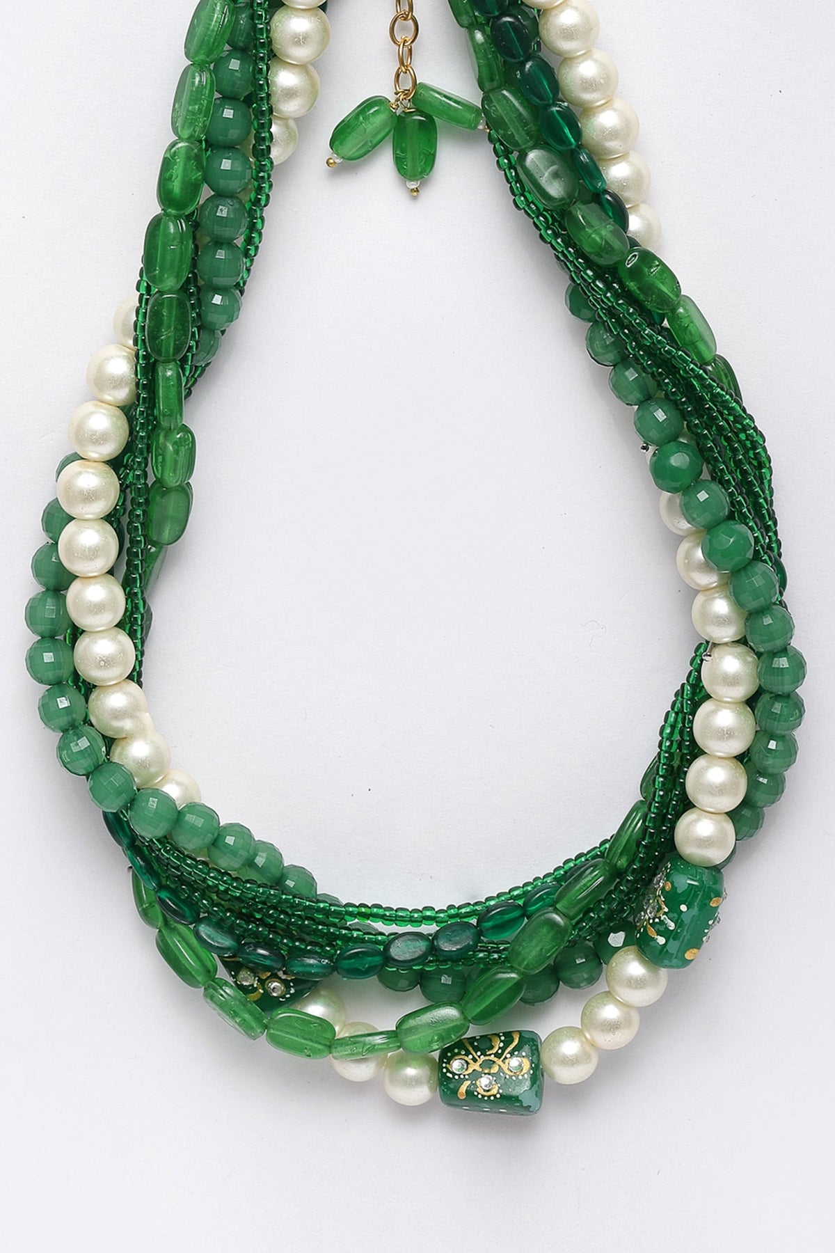 Gold Plated Layered Necklace With Stones