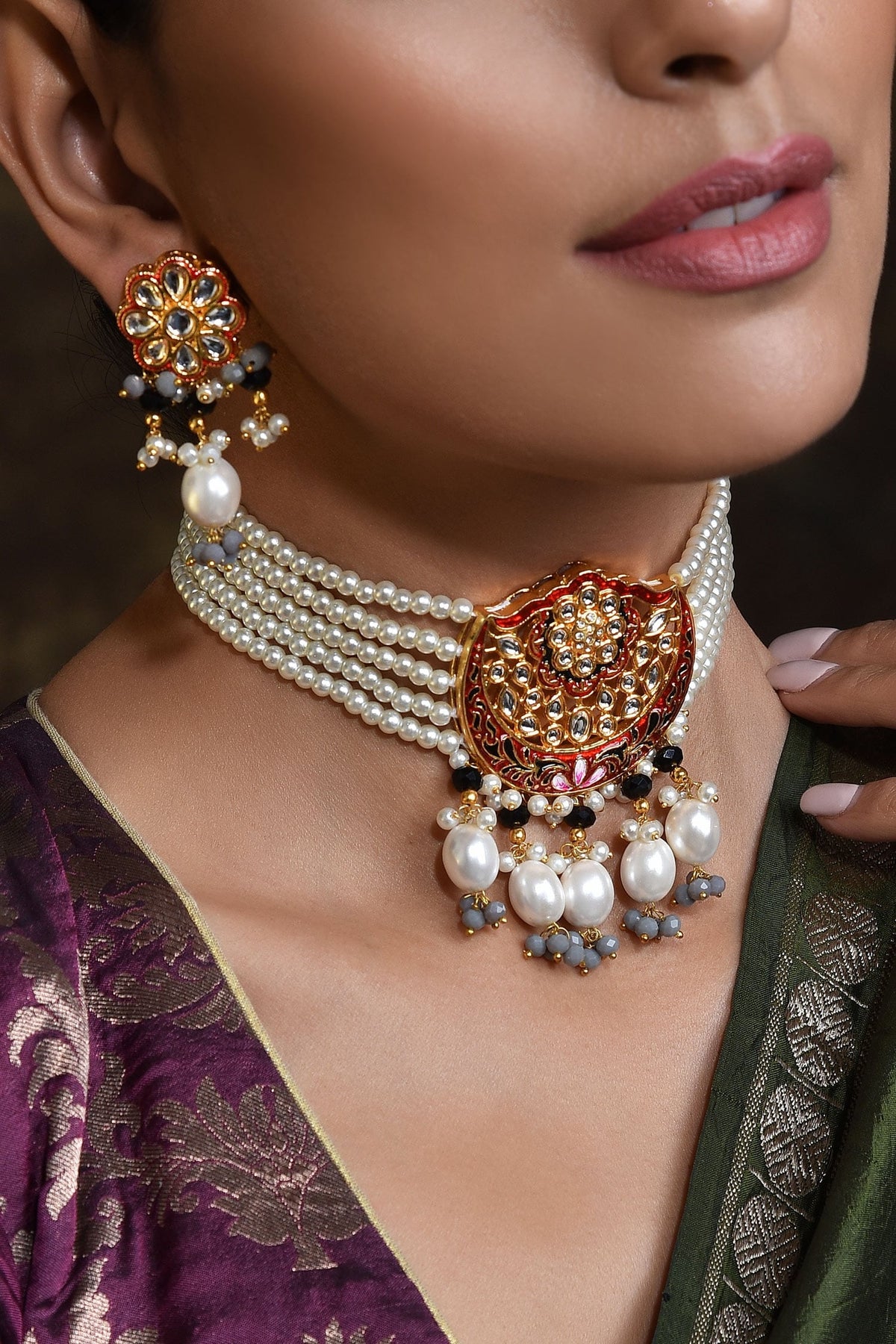 Kundan Floral Choker Set