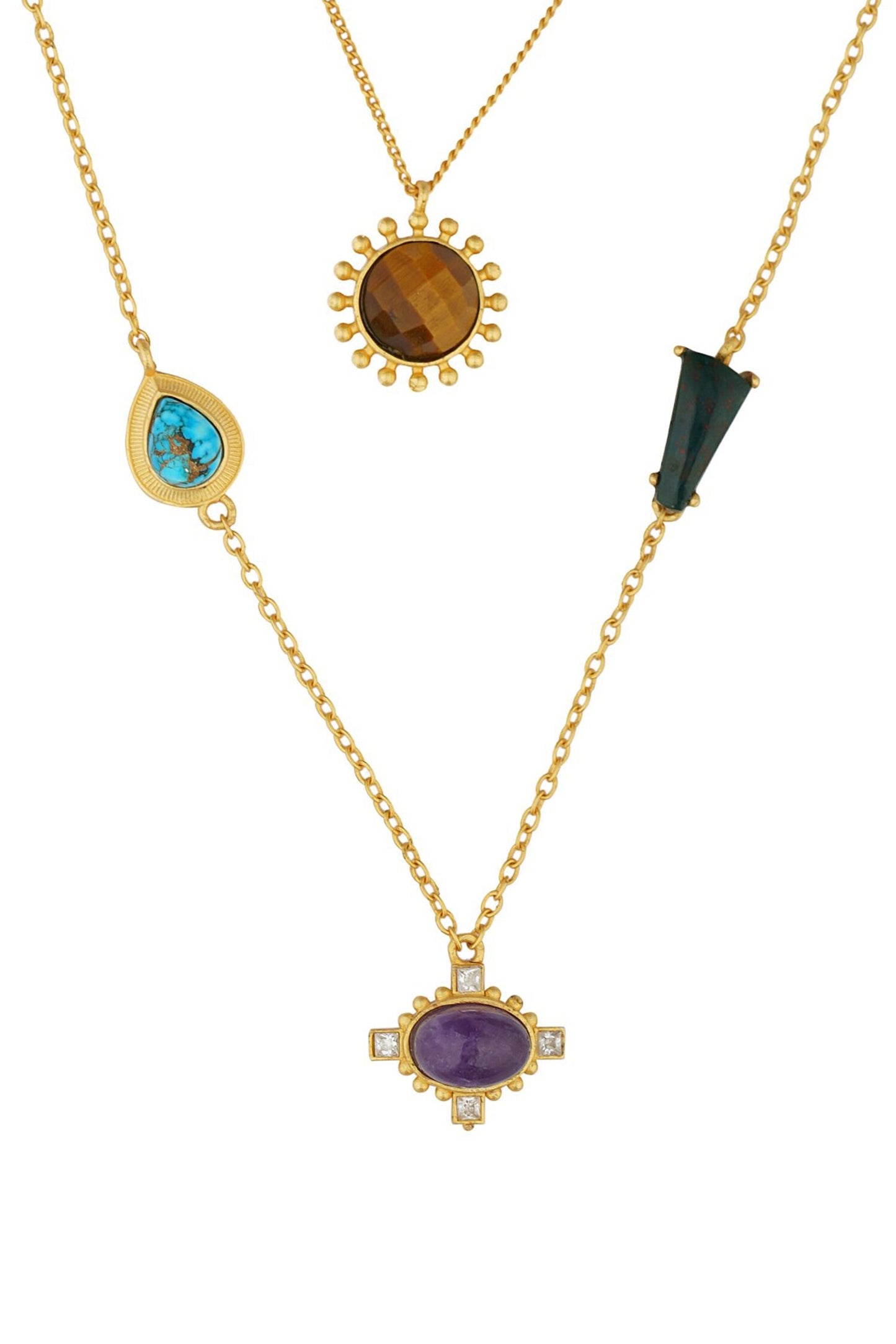Multi Stone Healing Layered Necklace