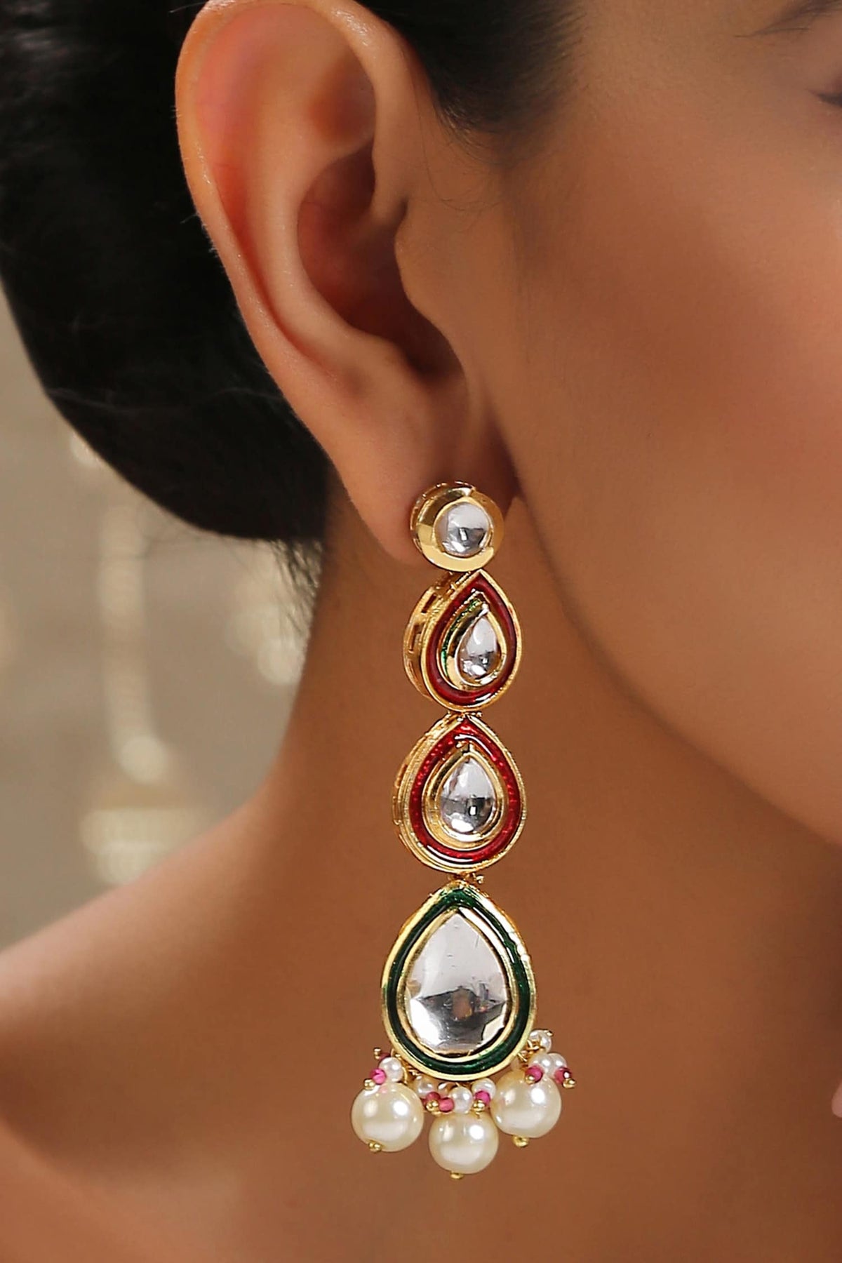 Kundan Dangler Earrings