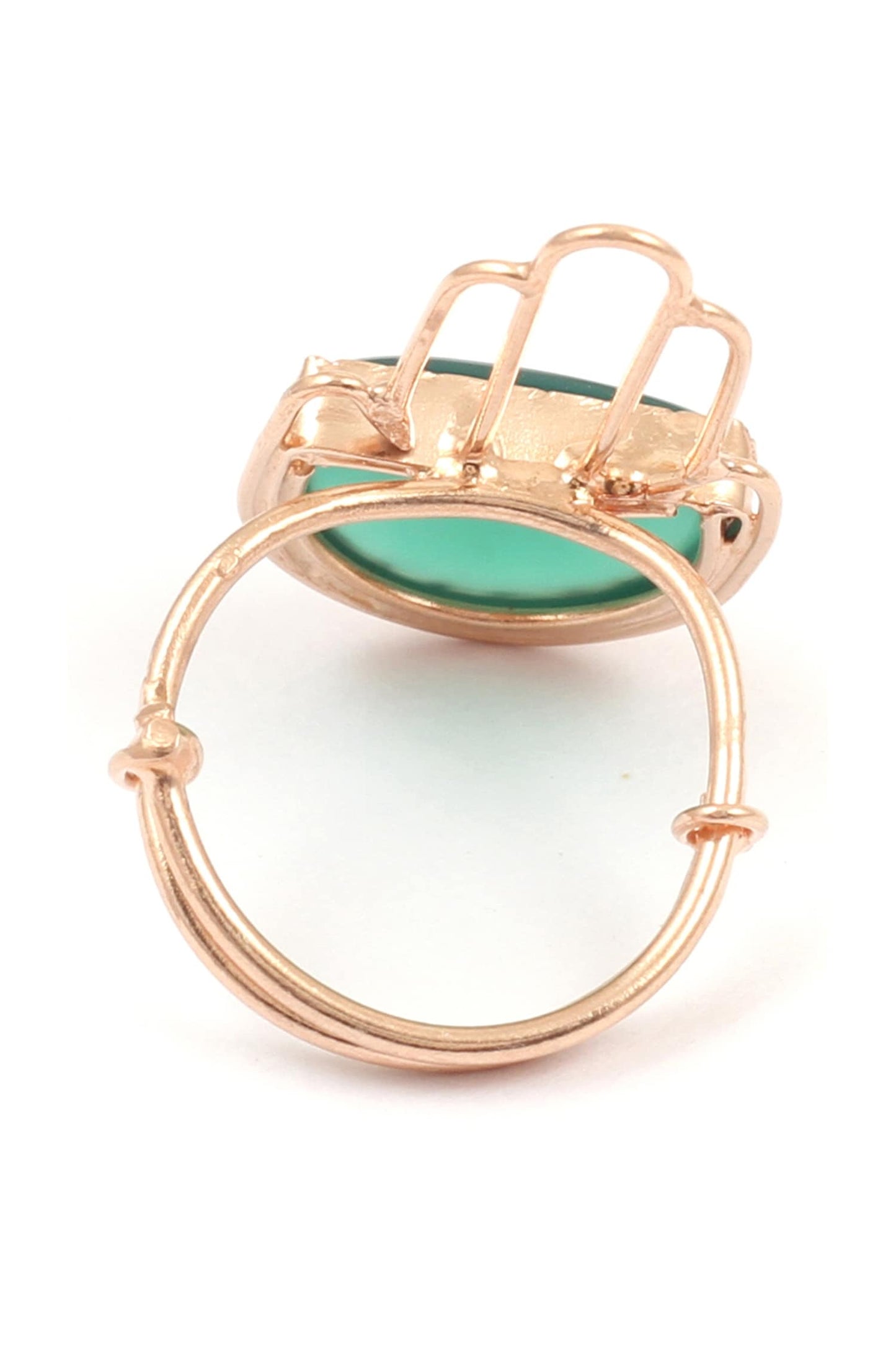 Handcrafted Stone Semi-Circle Ring