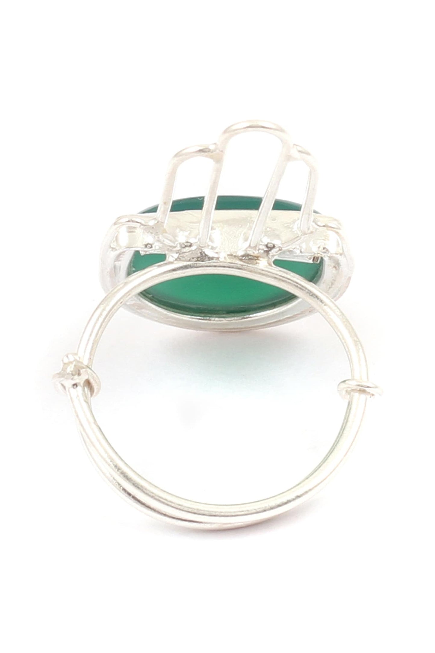 Semi-Circle Cutwork Stone Ring