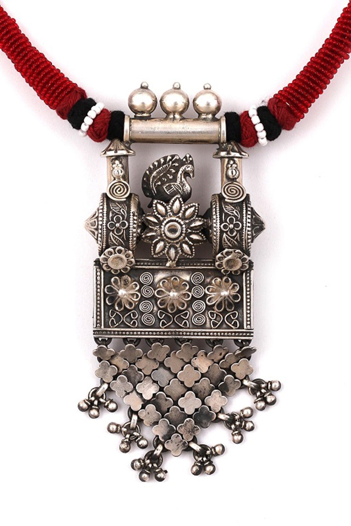 Floral Carved Pendant Necklace