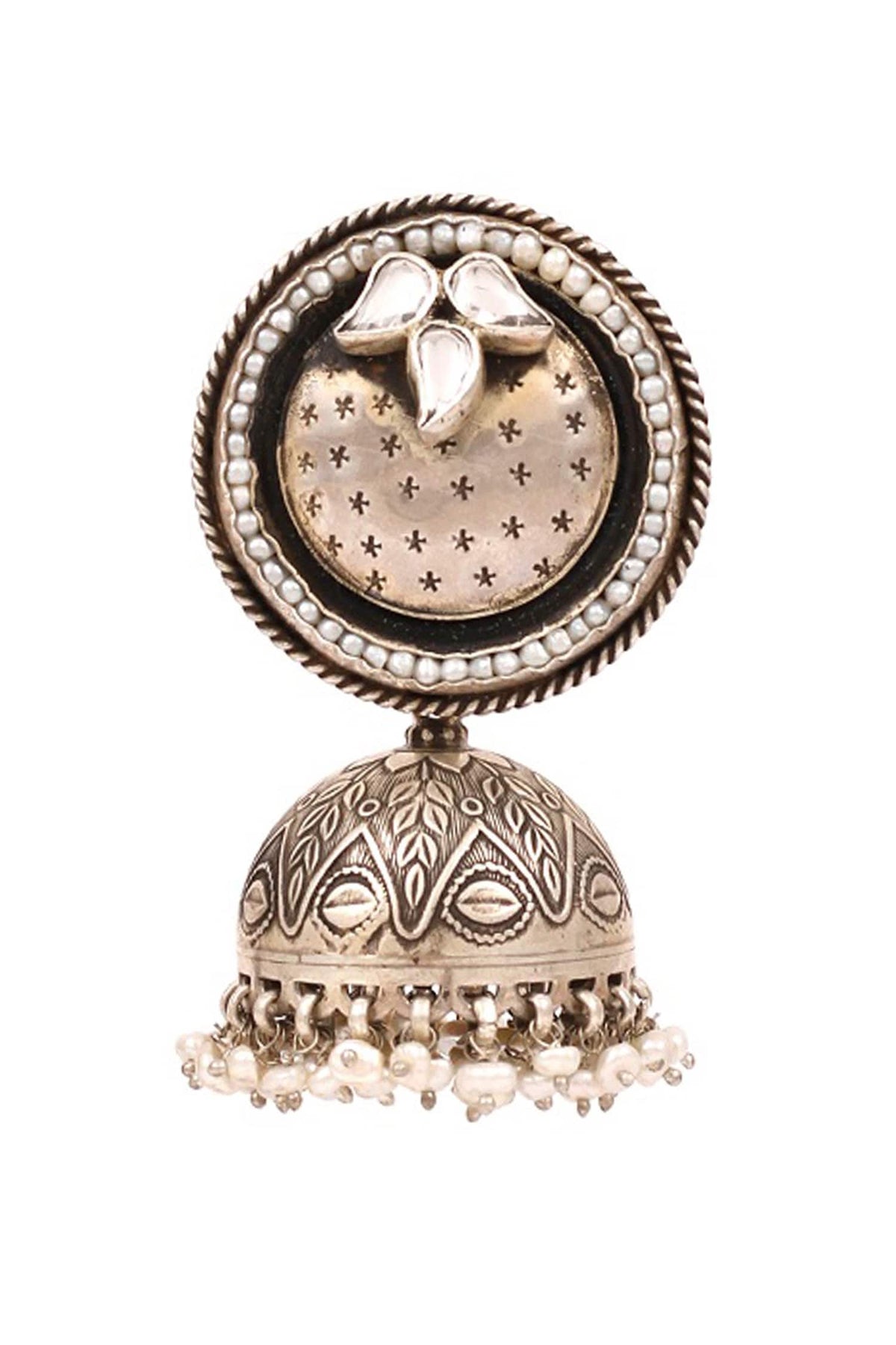 Handcrafted Carved Jhumkas