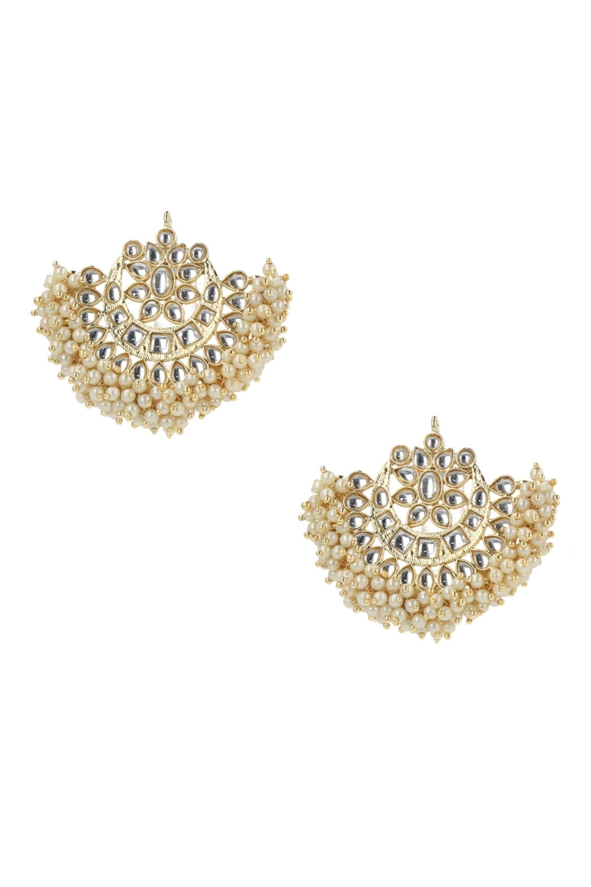 Kundan Pearl Chandbalis Set