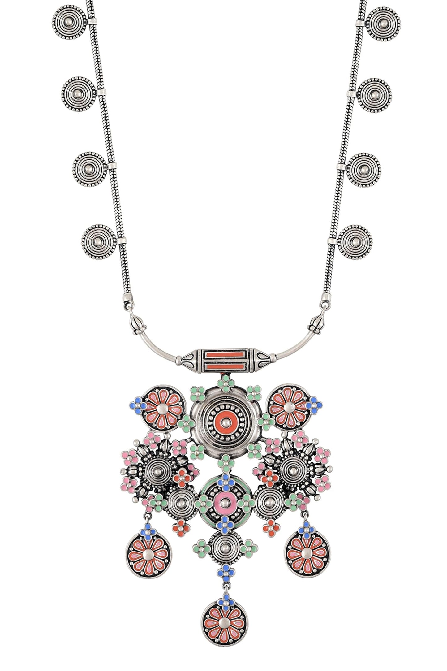 Enamel Coin Taveez Necklace