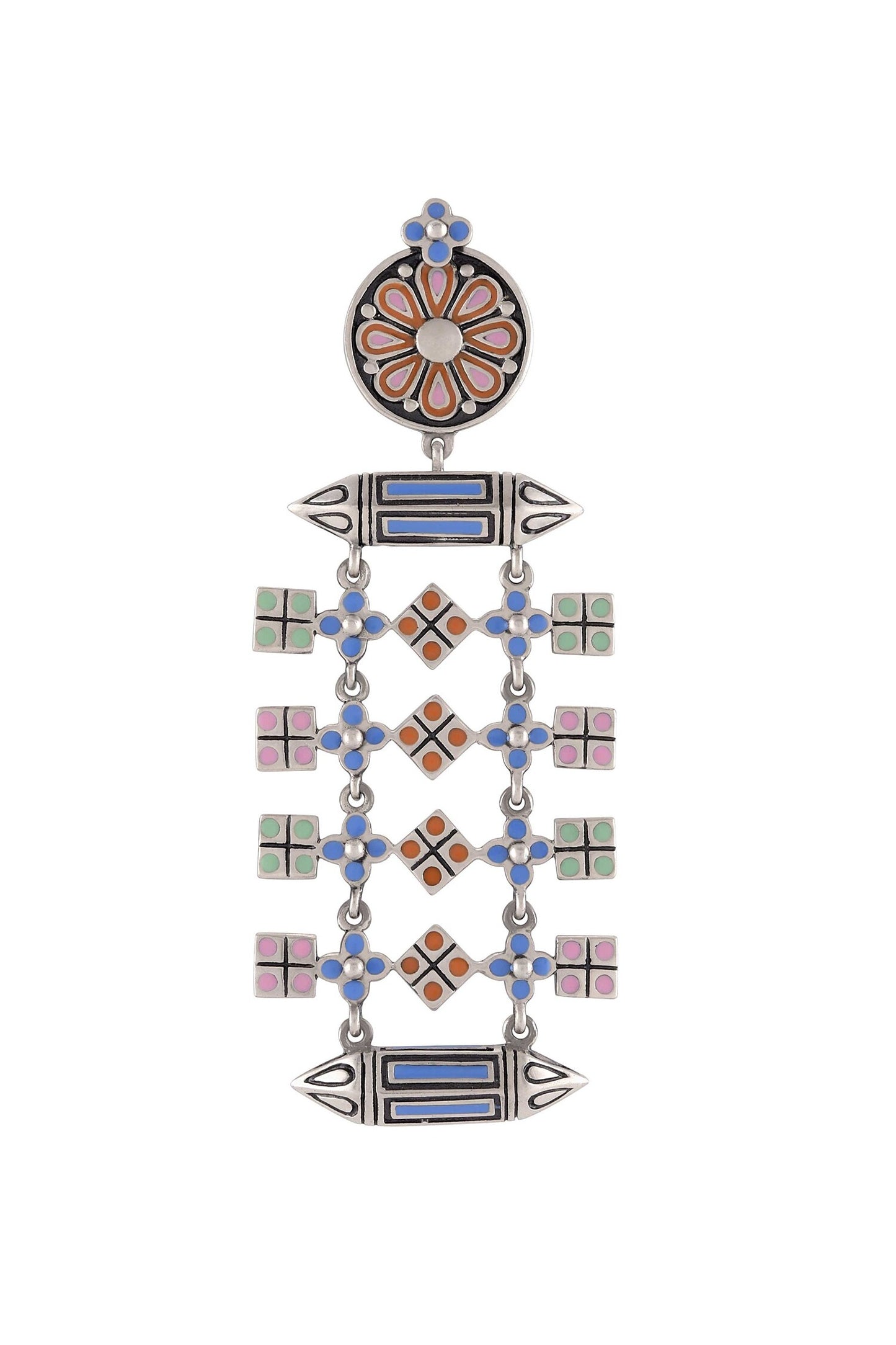 Taveez Square Charm Earrings