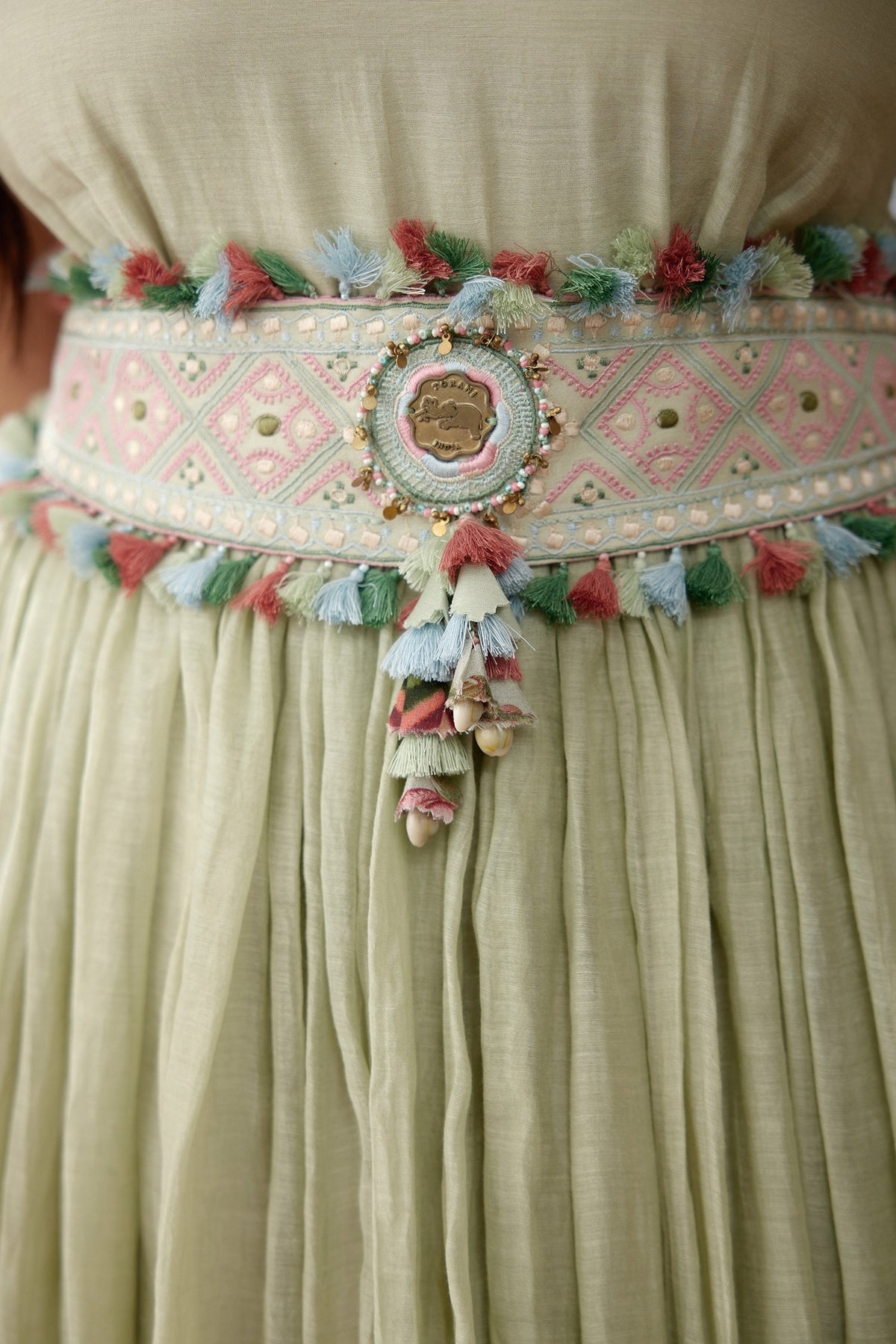 Embroidered Kamarbandh with Tassels