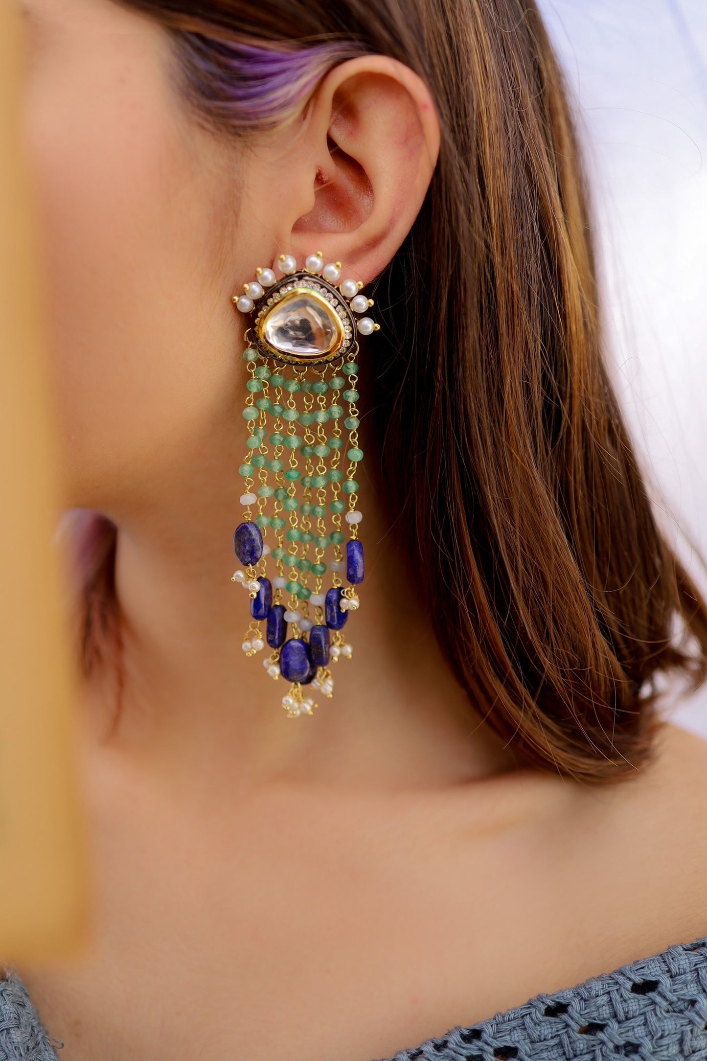Stone Dangling Earrings
