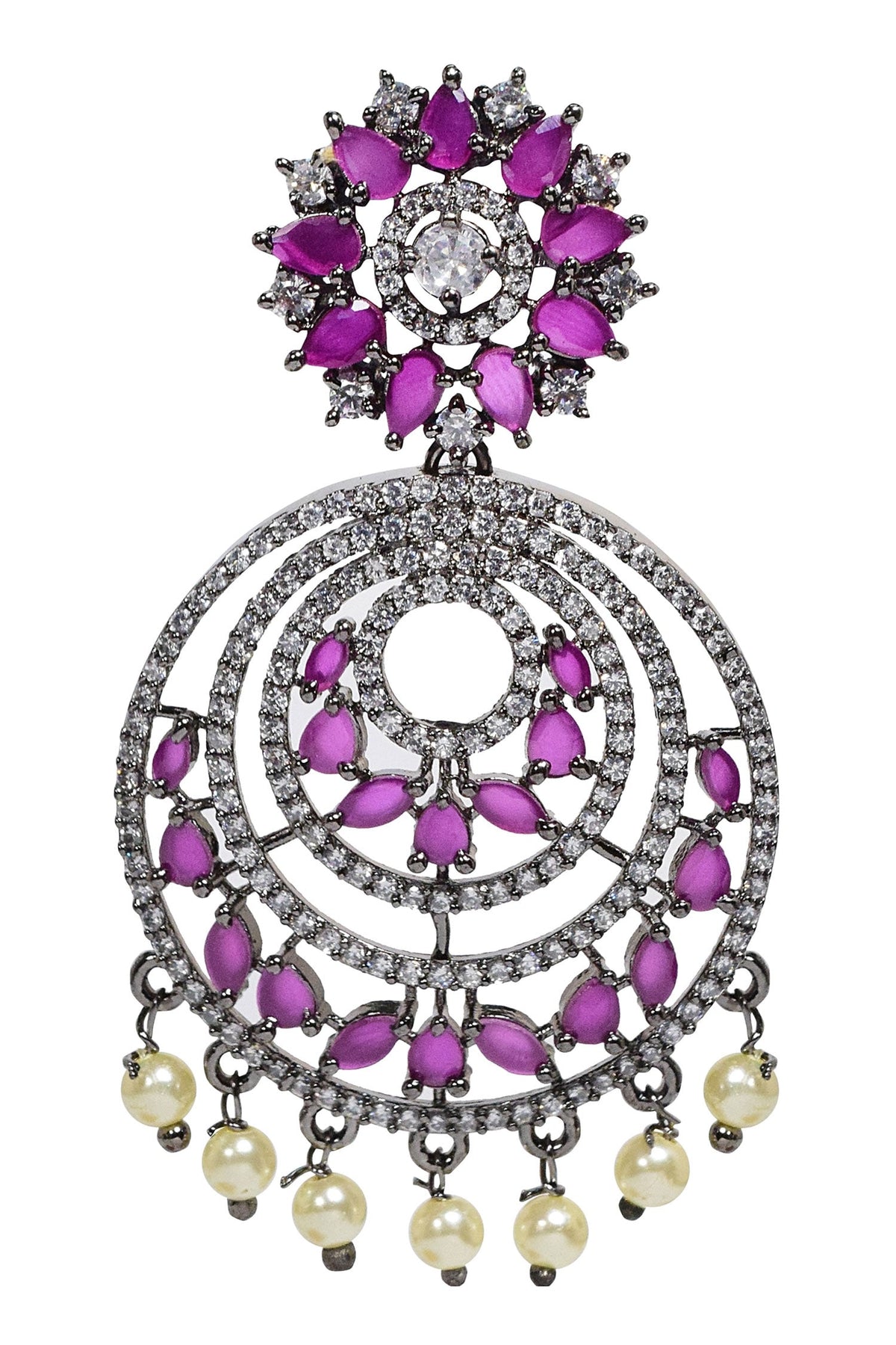 Antique Finish Chandbali Earrings