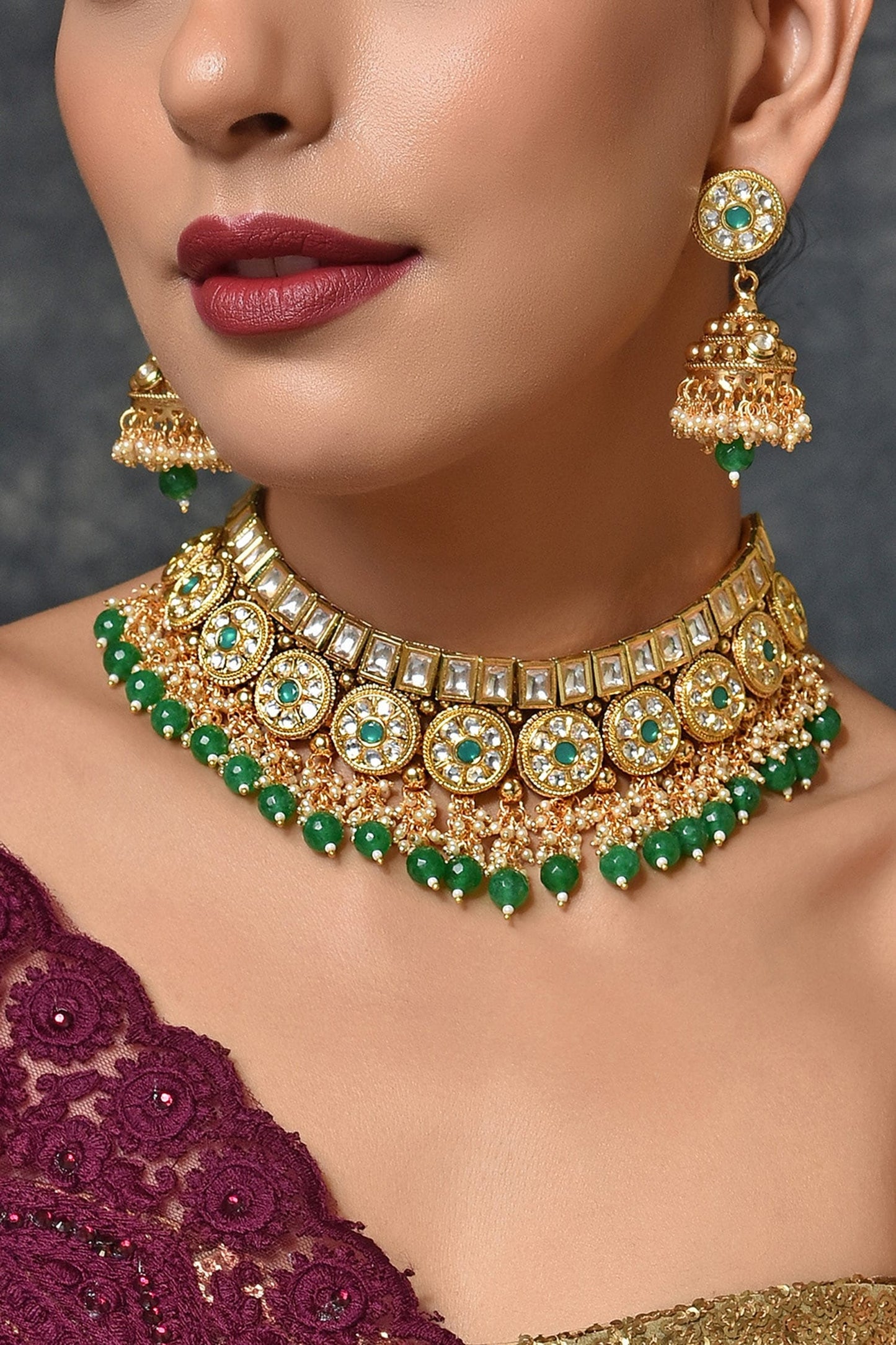 Geometric Kundan Necklace Set