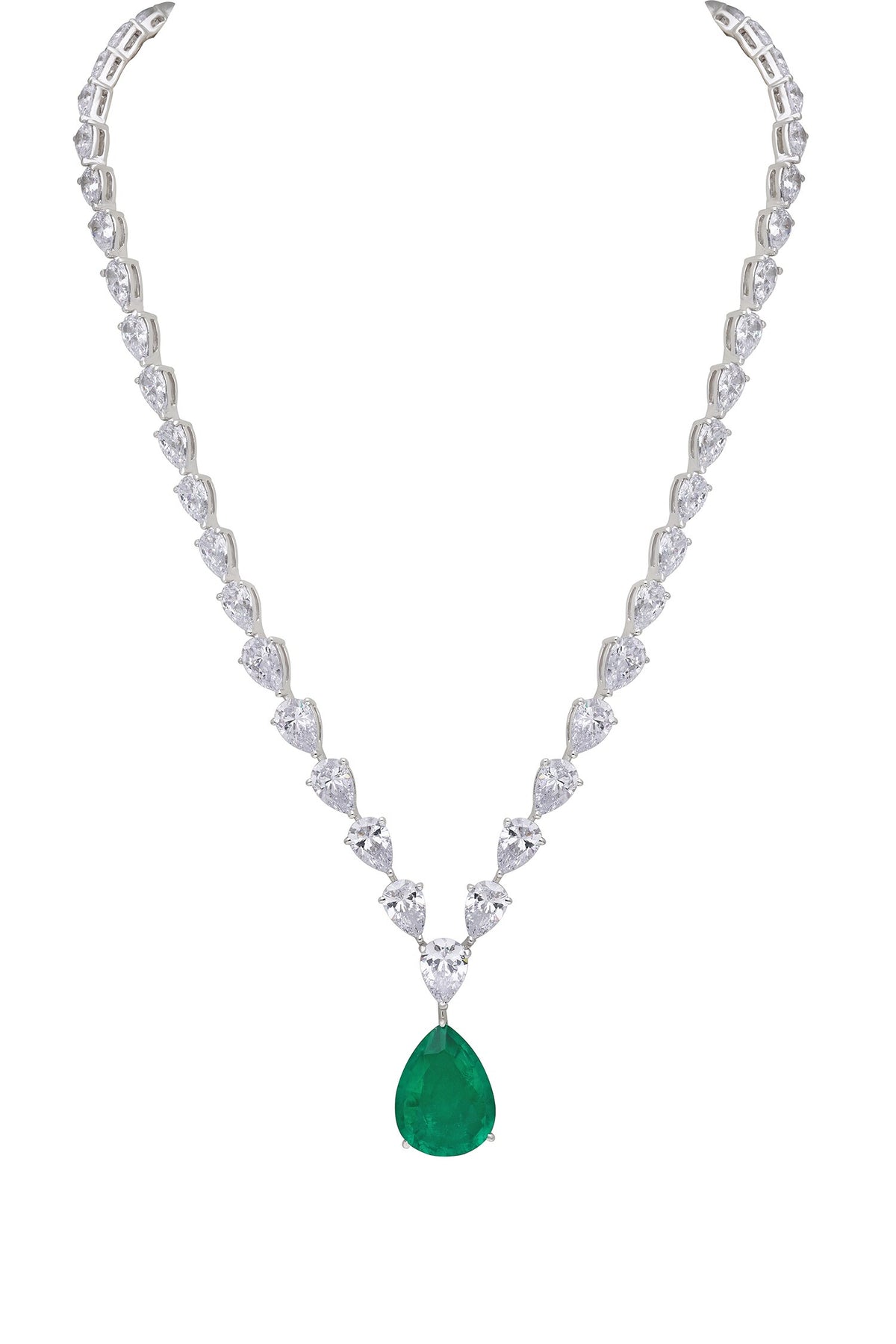 Emerald Stone Embellished Necklace