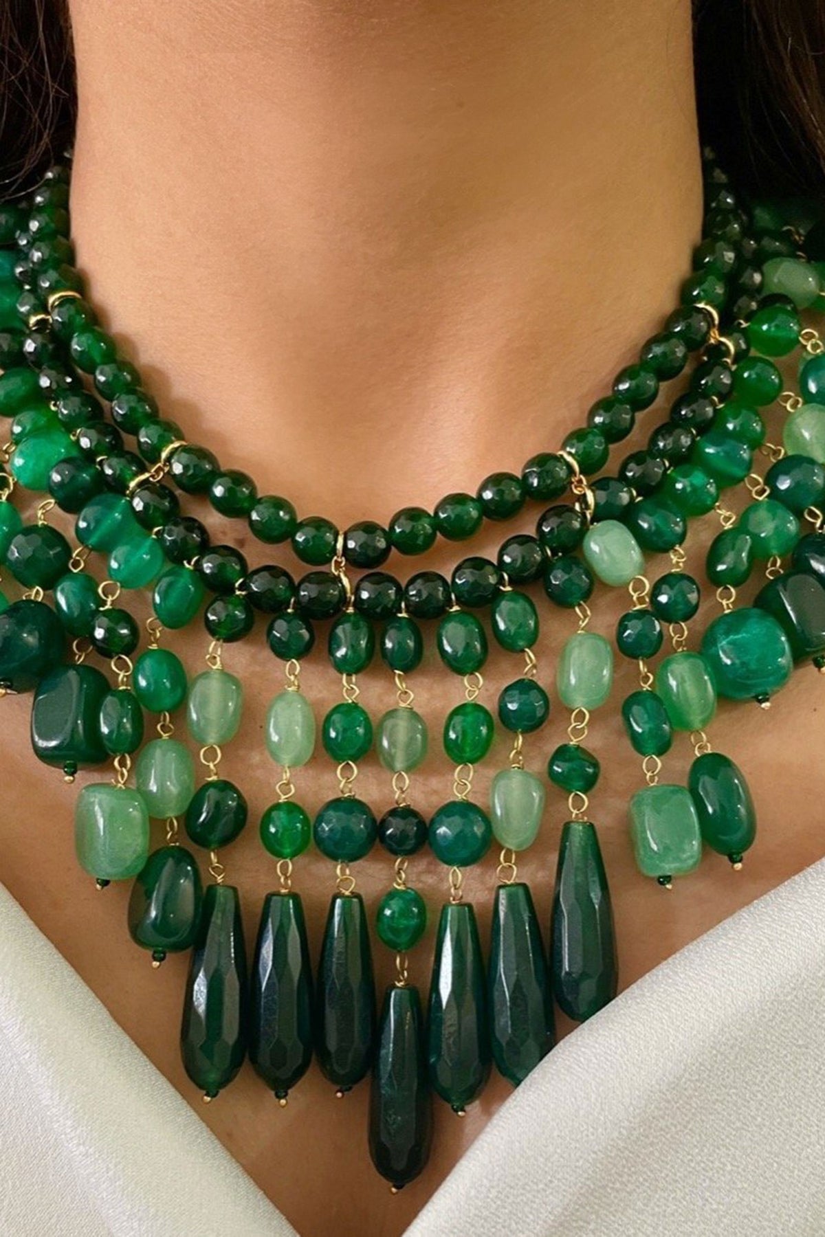 Fiona Bead Embellished Layered Necklace