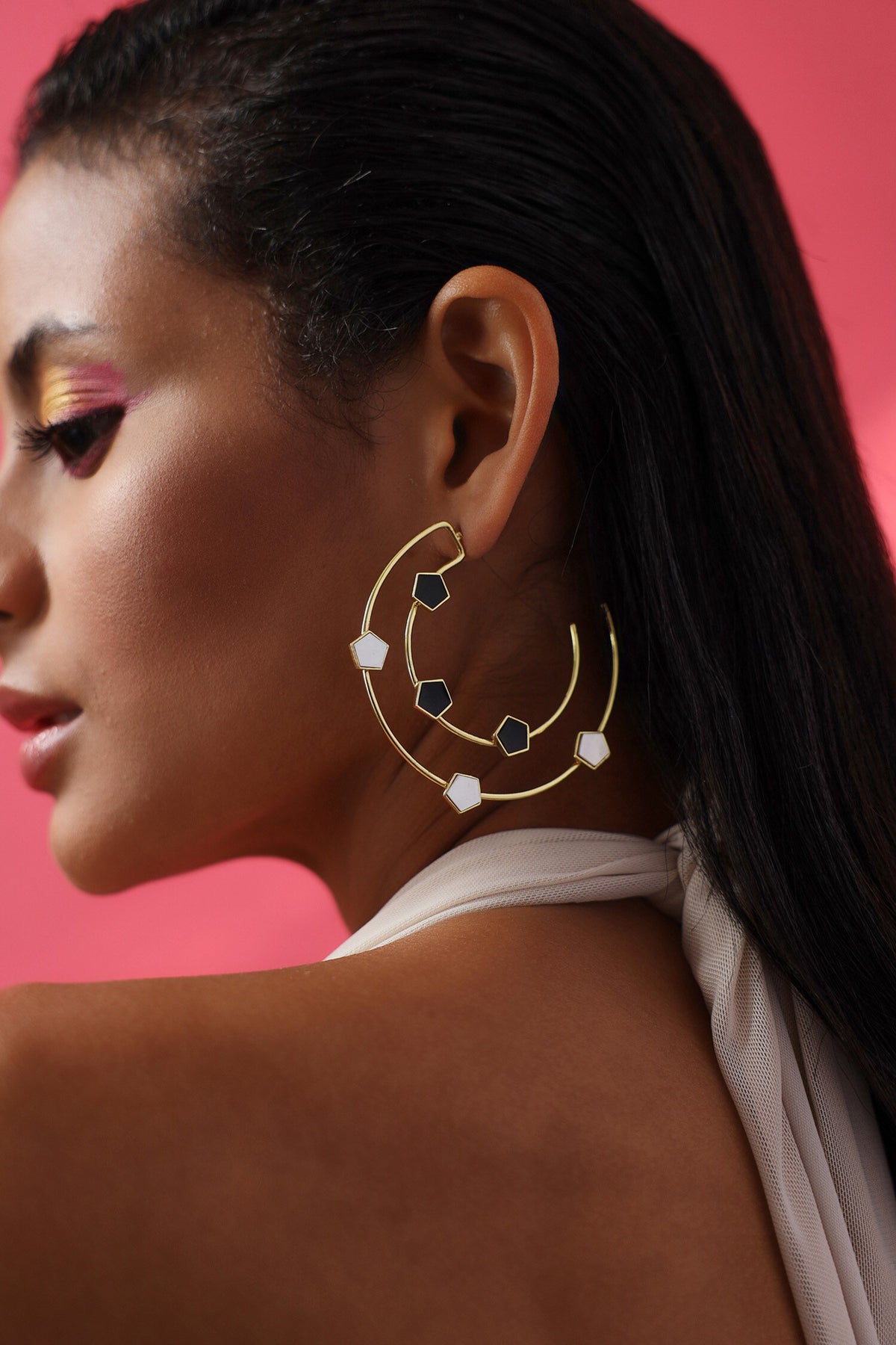 Magnolia Geometric Pattern Hoops