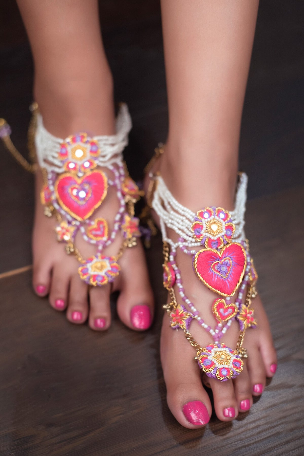 Heart Shaped Anklet - Set of 2