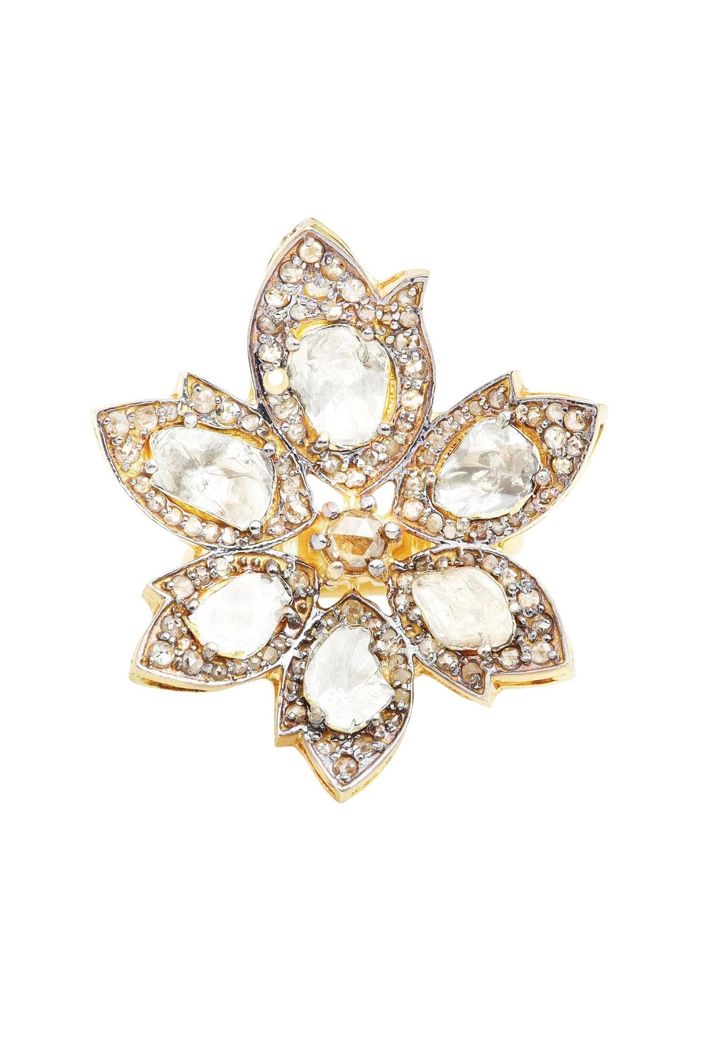 Stone Embellished Floral Shape Ring