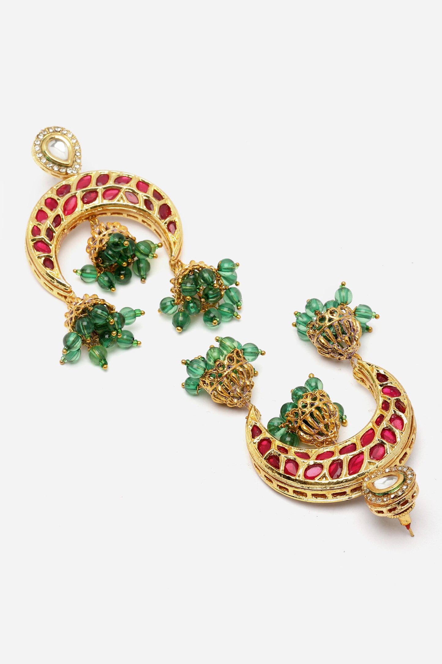 Carved Kundan & Pearl Embellished Necklace Set
