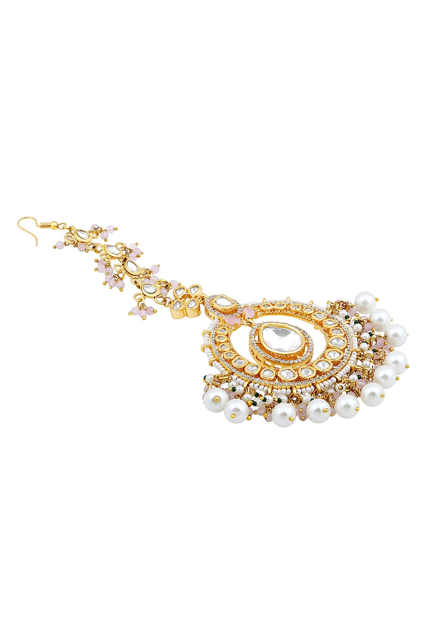 Circular Kundan Polki Studded Maangtikka