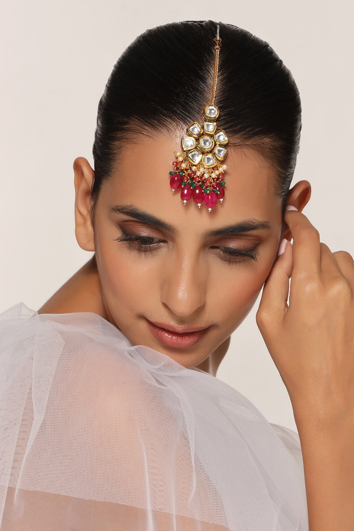 Floral Kundan Embellished Maangtikka