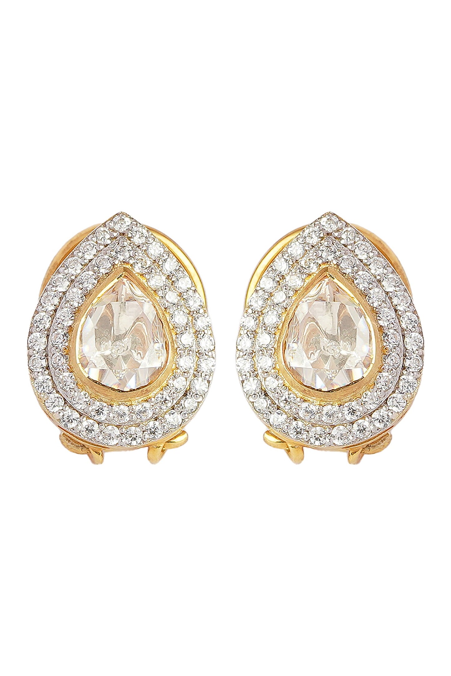 Moissanite Polki Embellished Stud Earrings