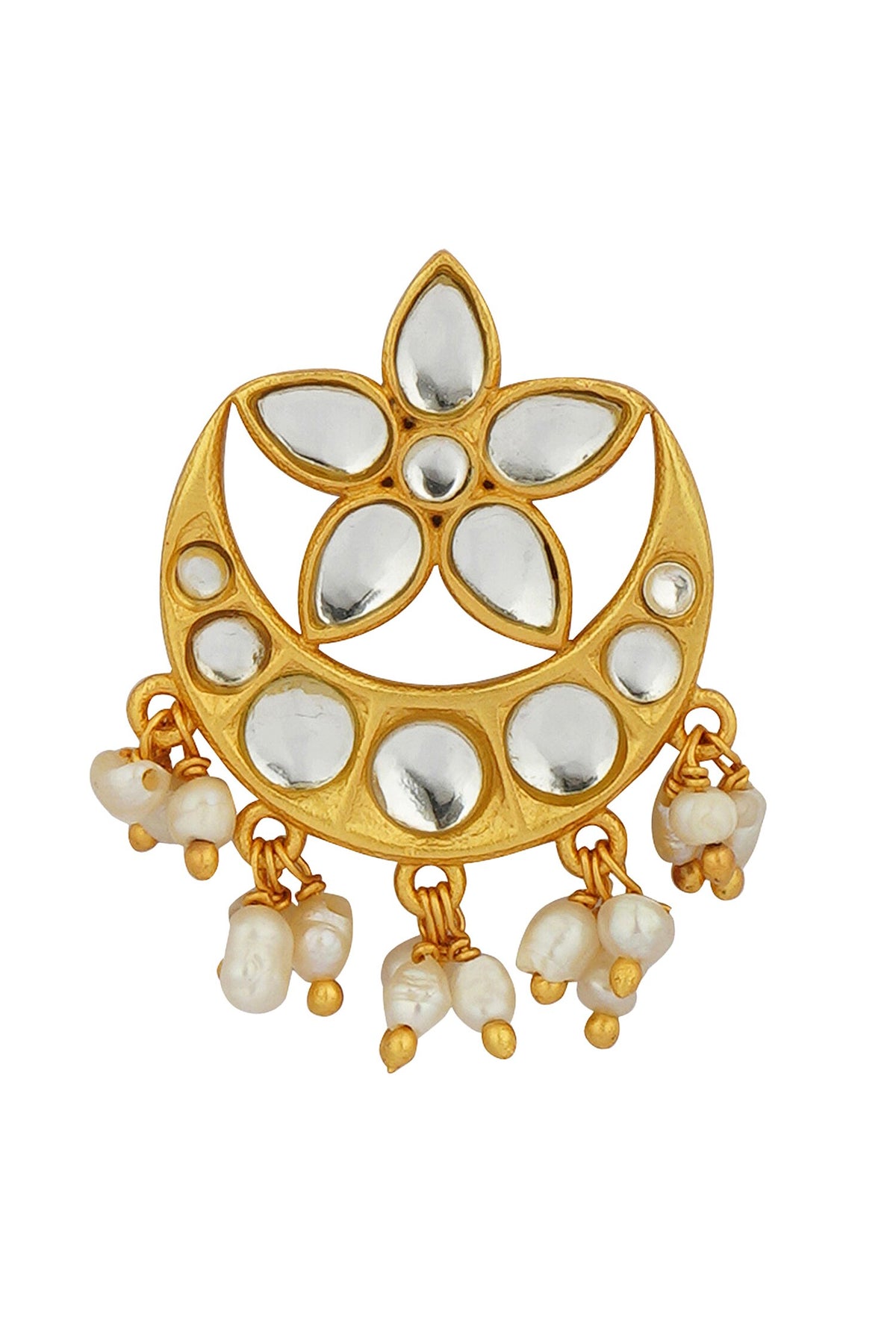 Chaand Phool Shaped Stud Earrings