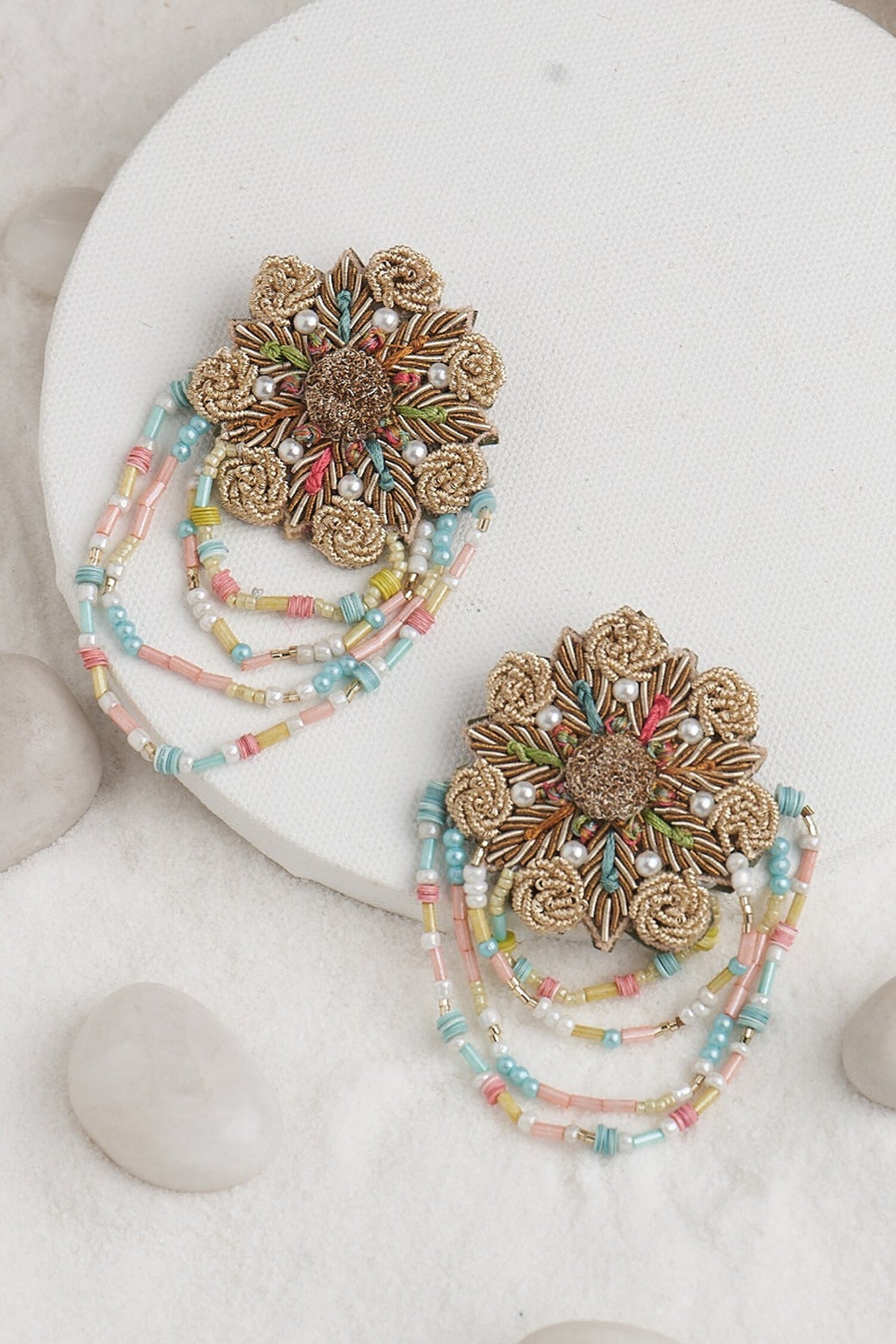 Bead Embroidered Earrings
