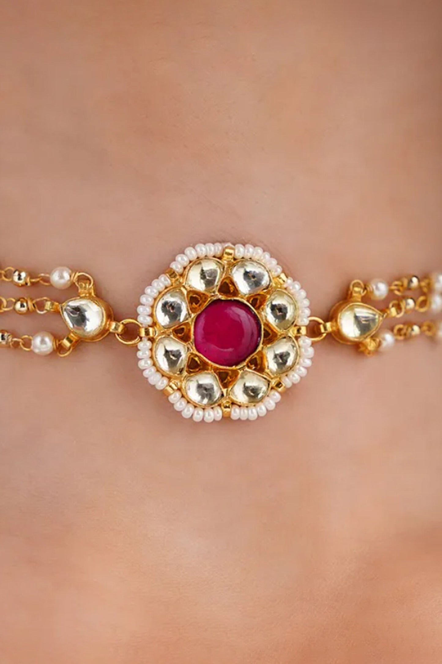 Jadau Floral Choker Necklace