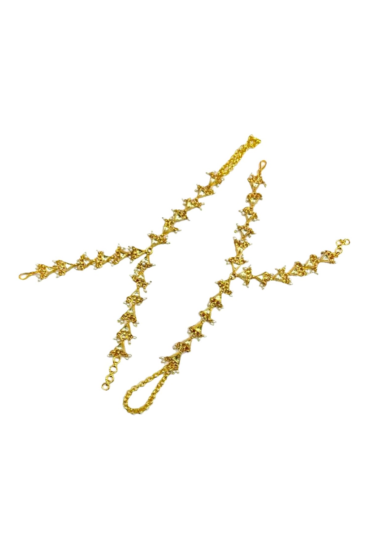 Geometric Kundan Hathphool - Set of 2