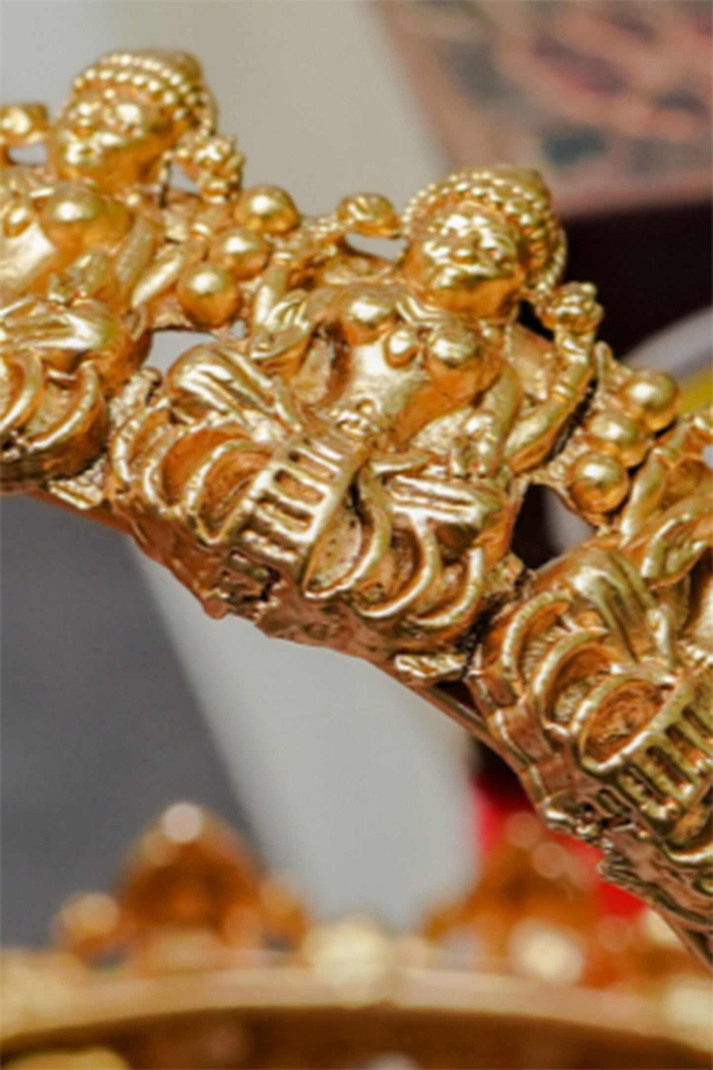 Goddess Carved Temple Kada- Set of 2