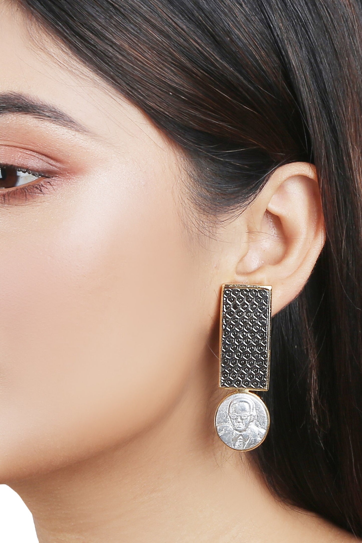 Geometric Carved Earrings
