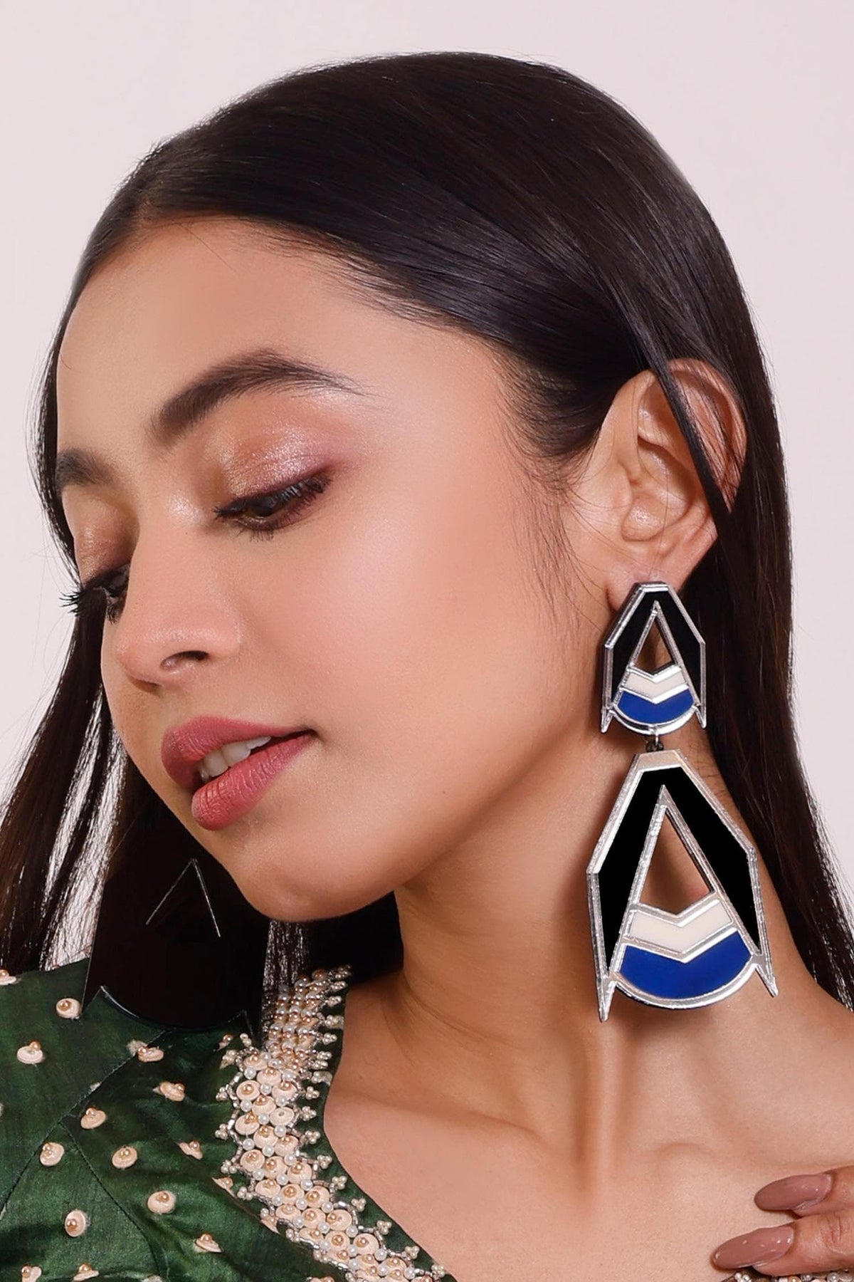 Tiered Geometric Drop Earrings