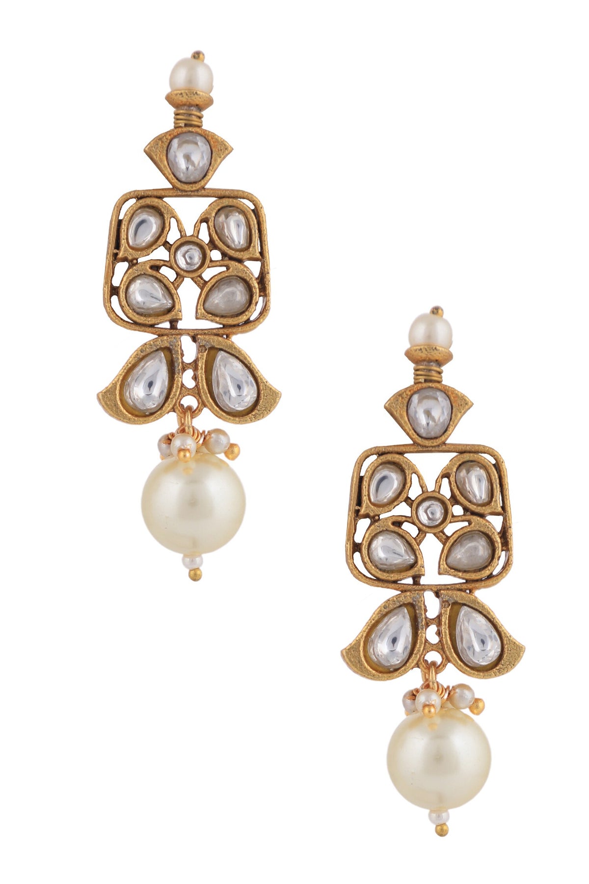 Geometric Cut Work Necklace & Earring Set