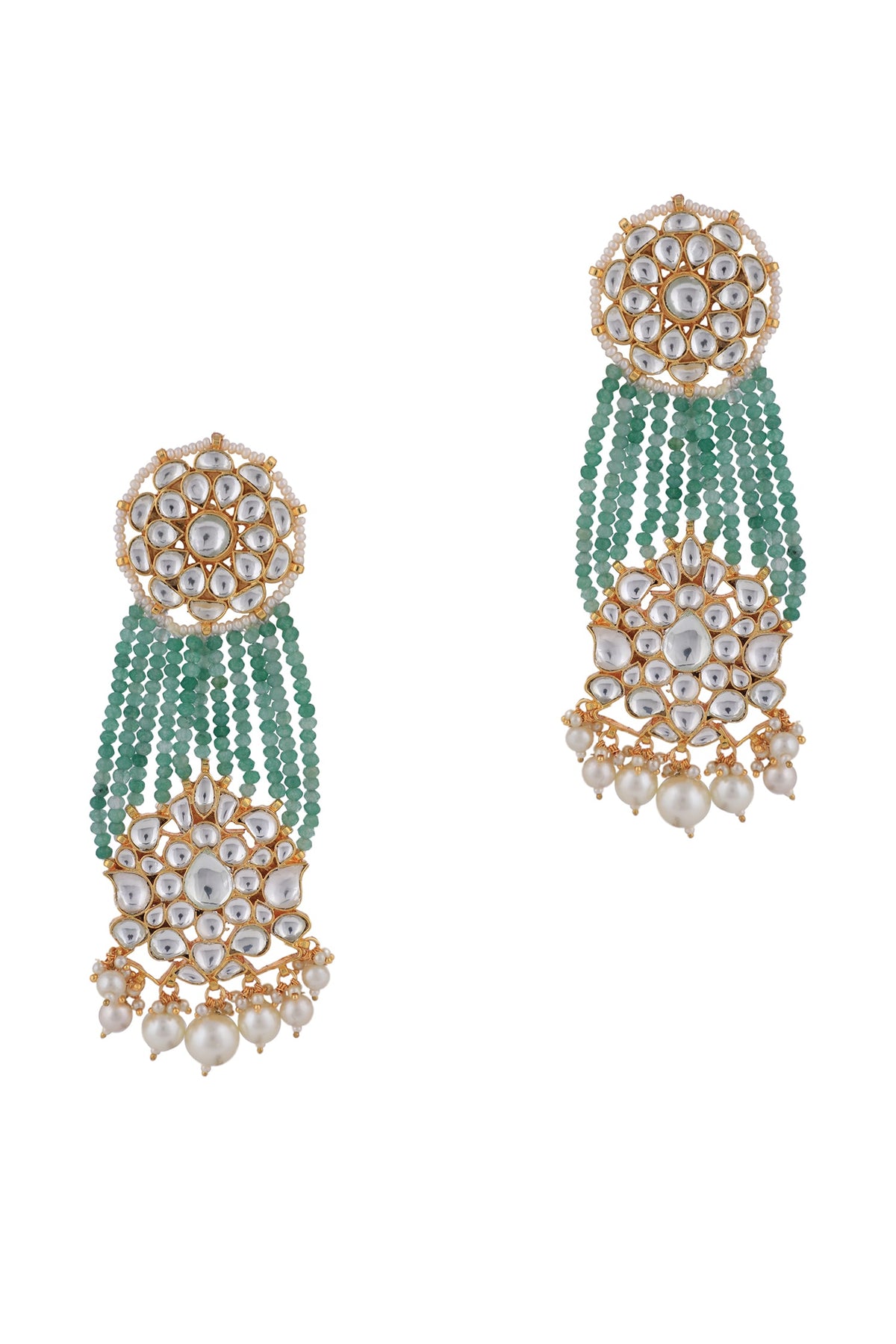 Beads Pearls Embellished Earrings