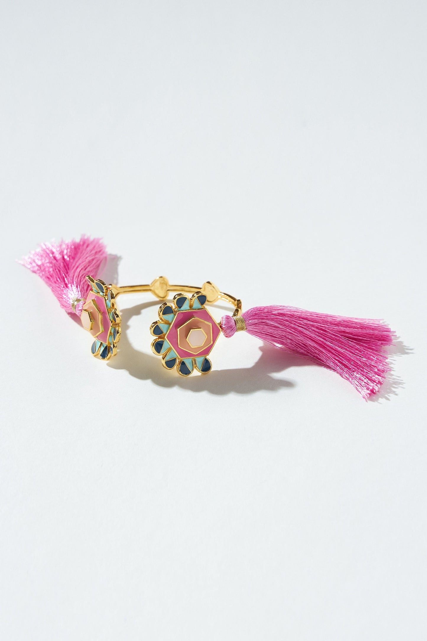 Floral Cut Work Enamelled Bracelet
