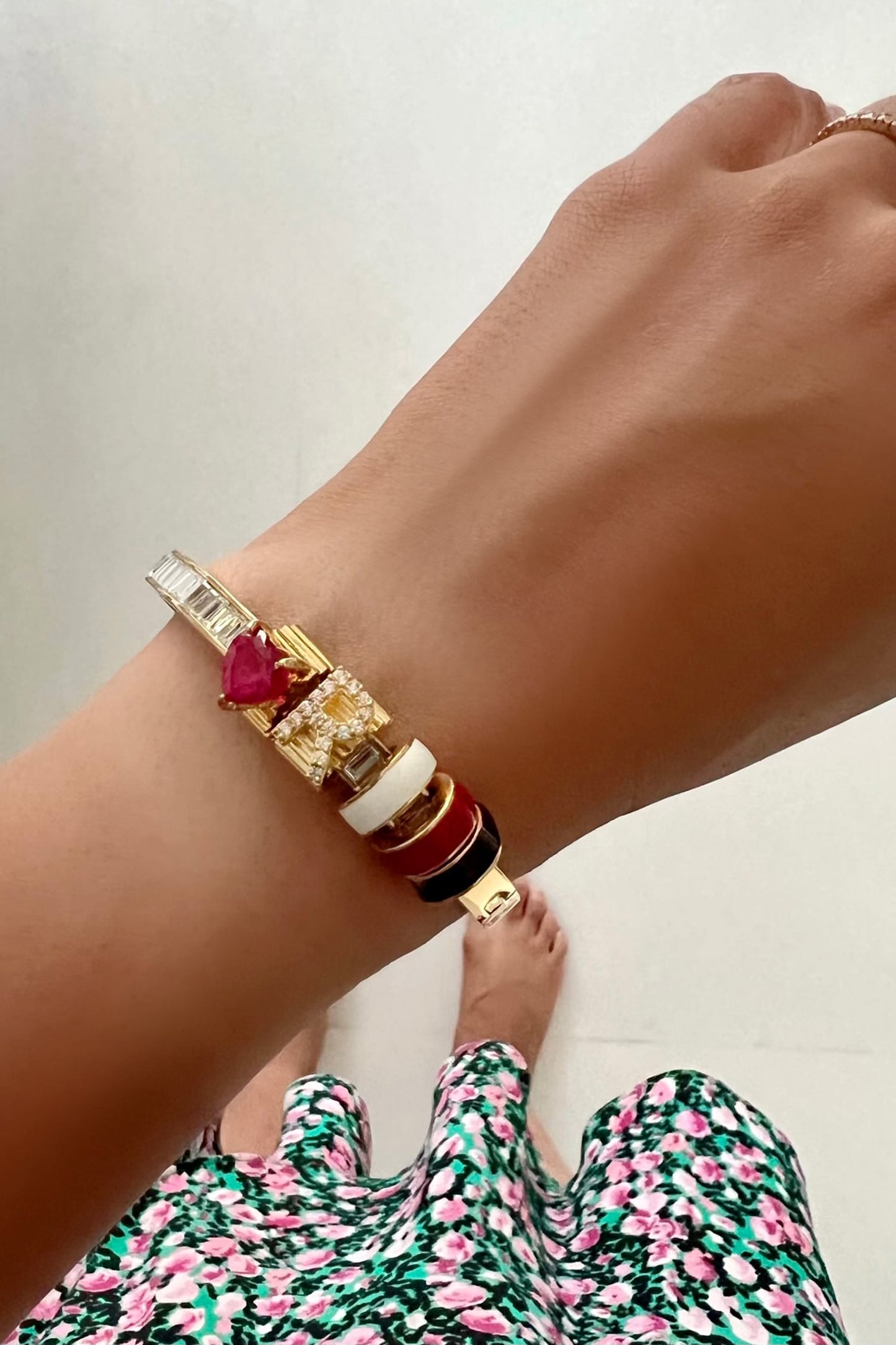 Gold Enamelled Charm Bracelet